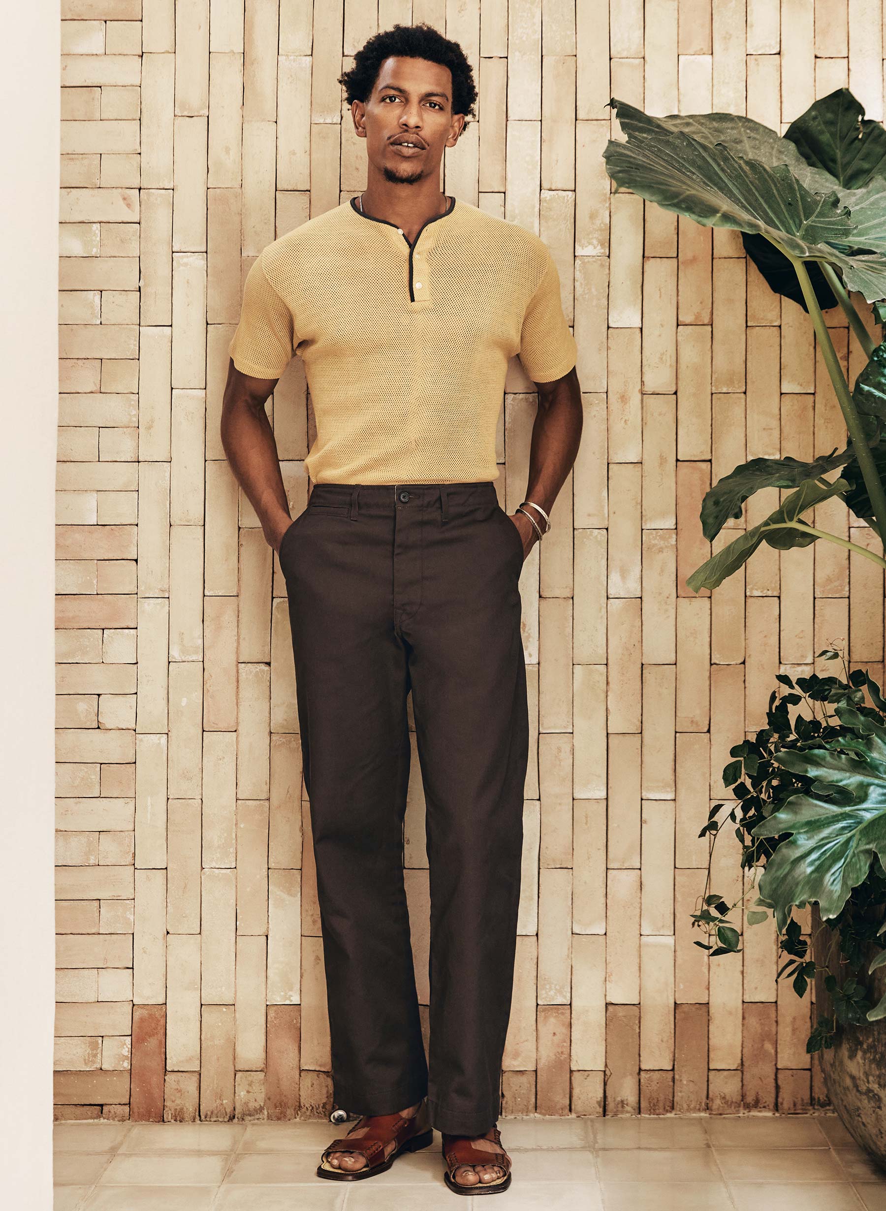 oceanside relaxed pant in brown - Image 5