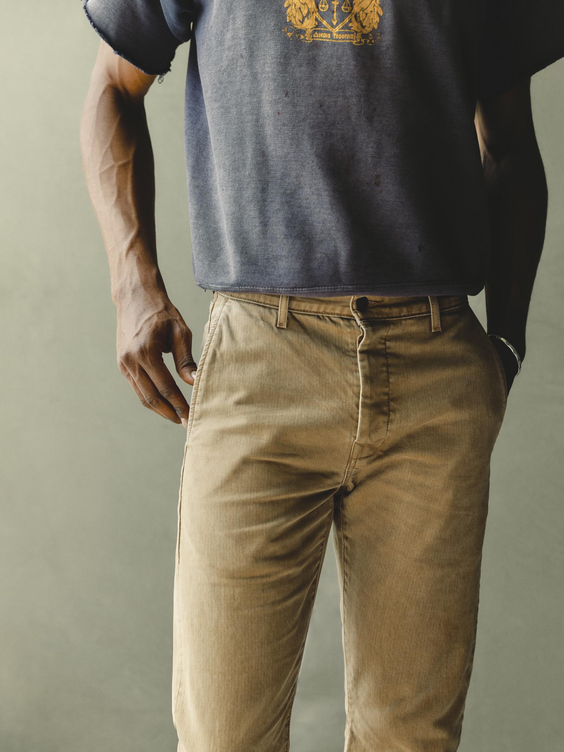 oscar washed brown broken twill - Image 5