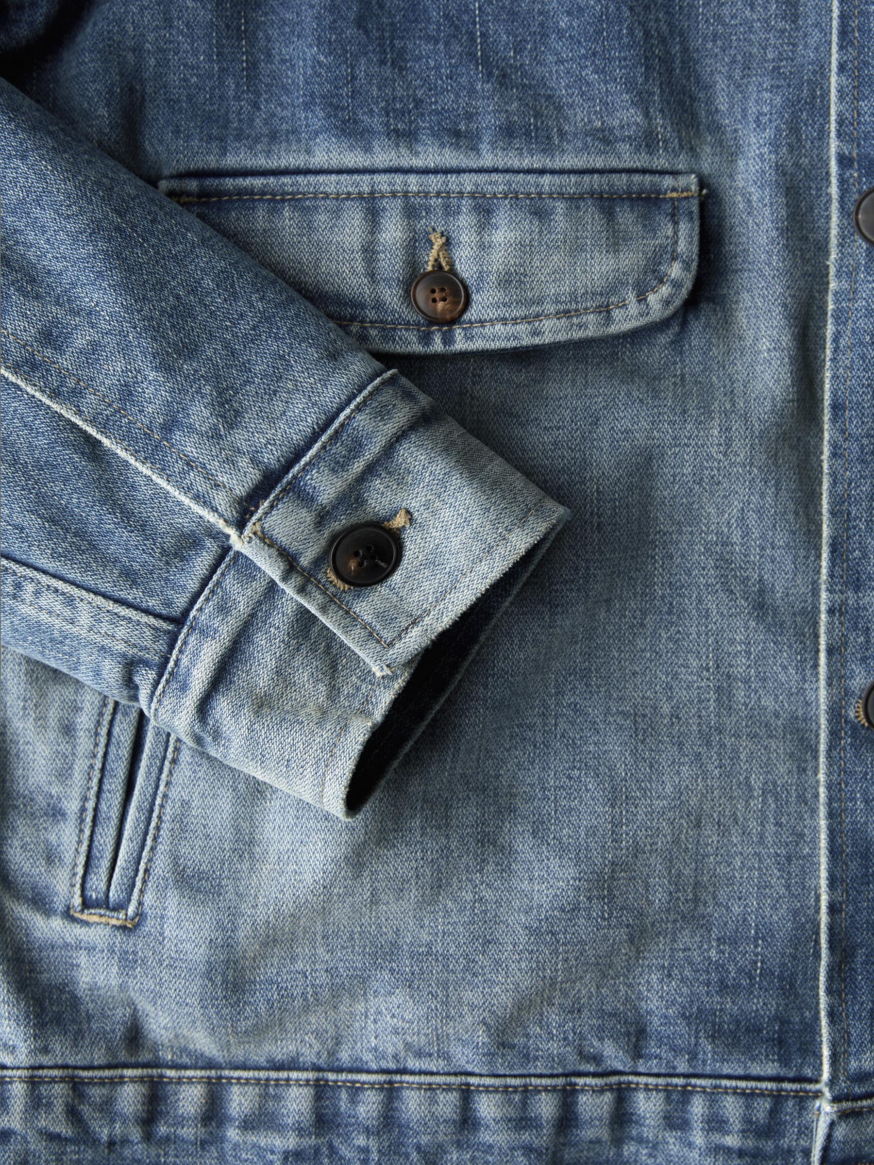 quilt lined washed denim chore coat - Image 5