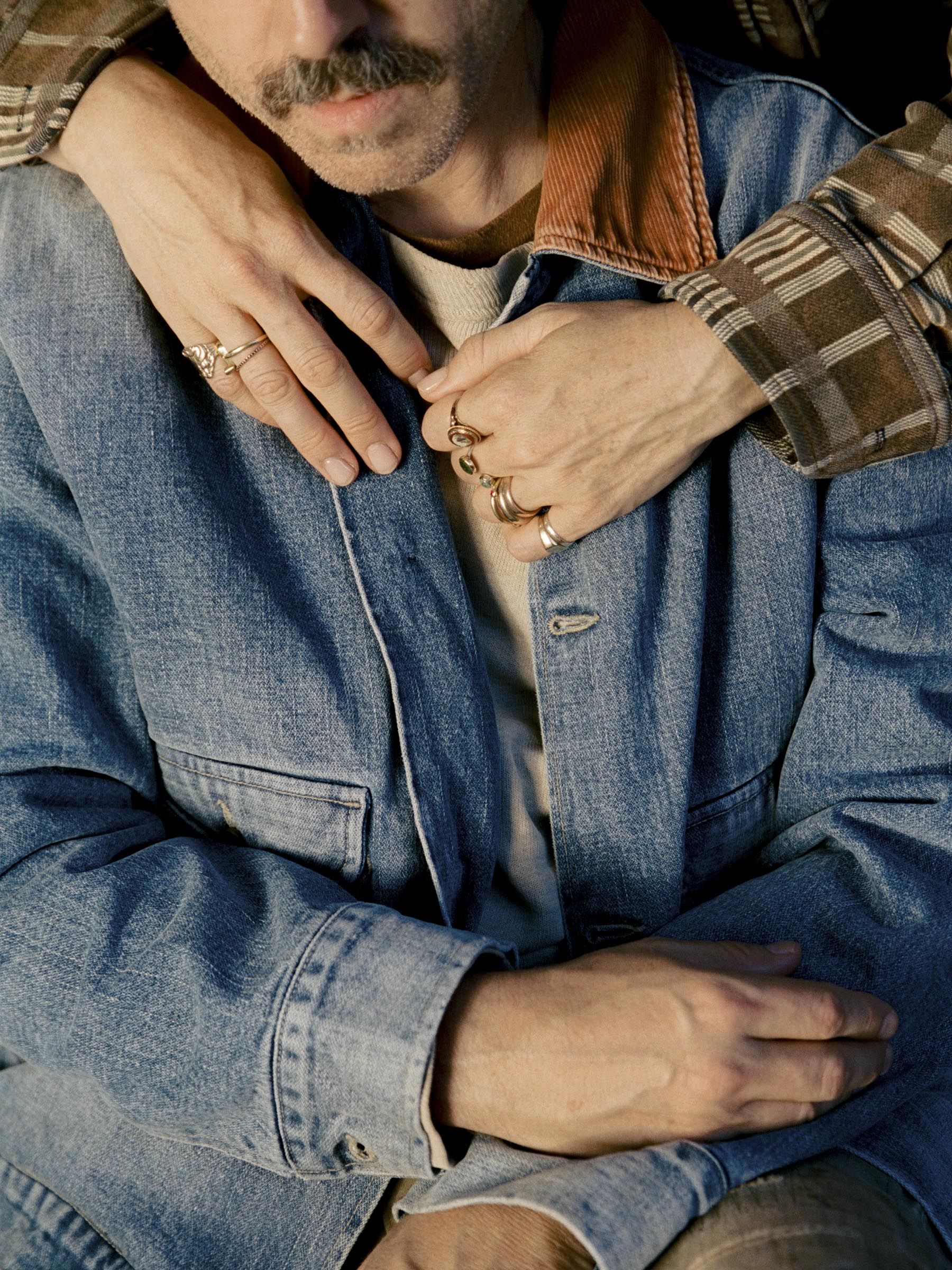 quilt lined washed denim chore coat - Image 9