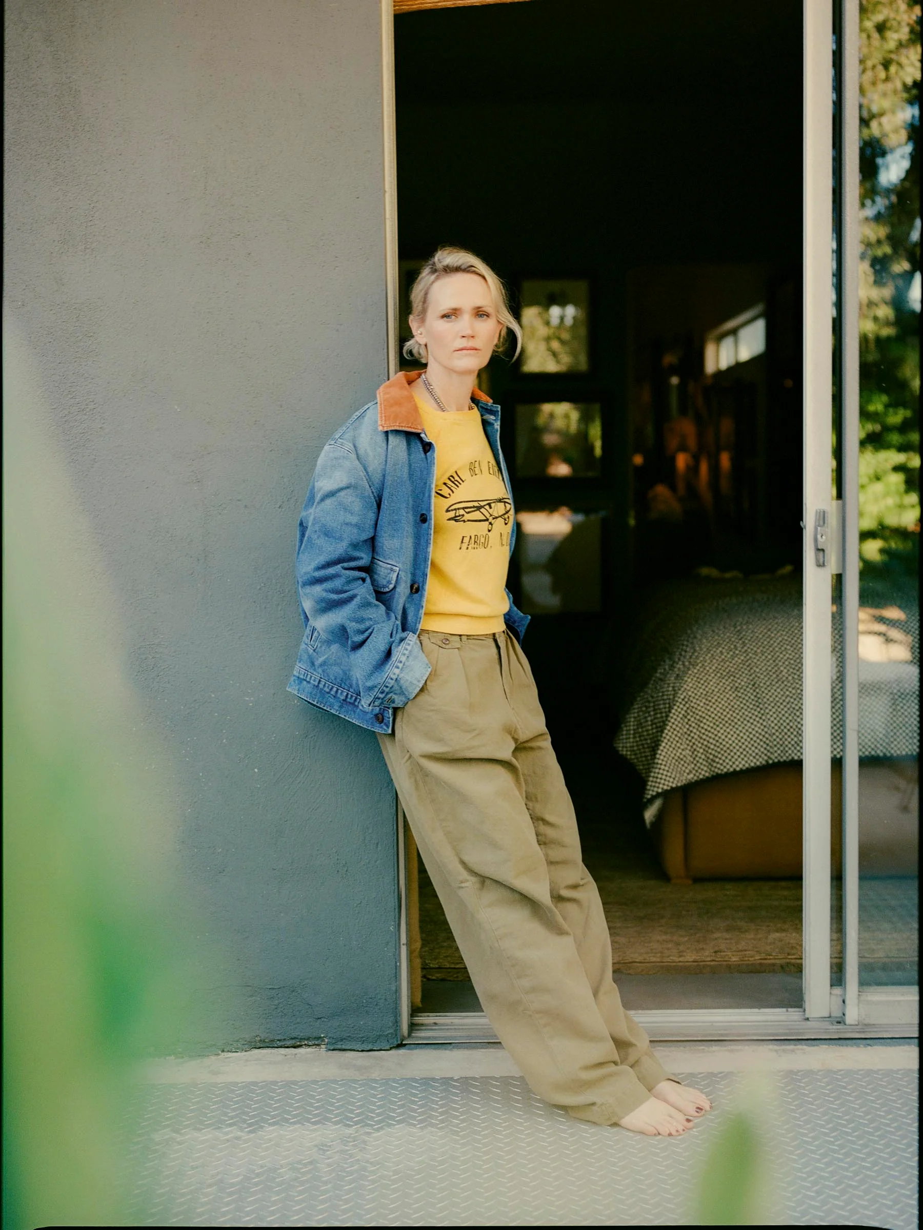 quilt lined washed denim chore coat - Image 4