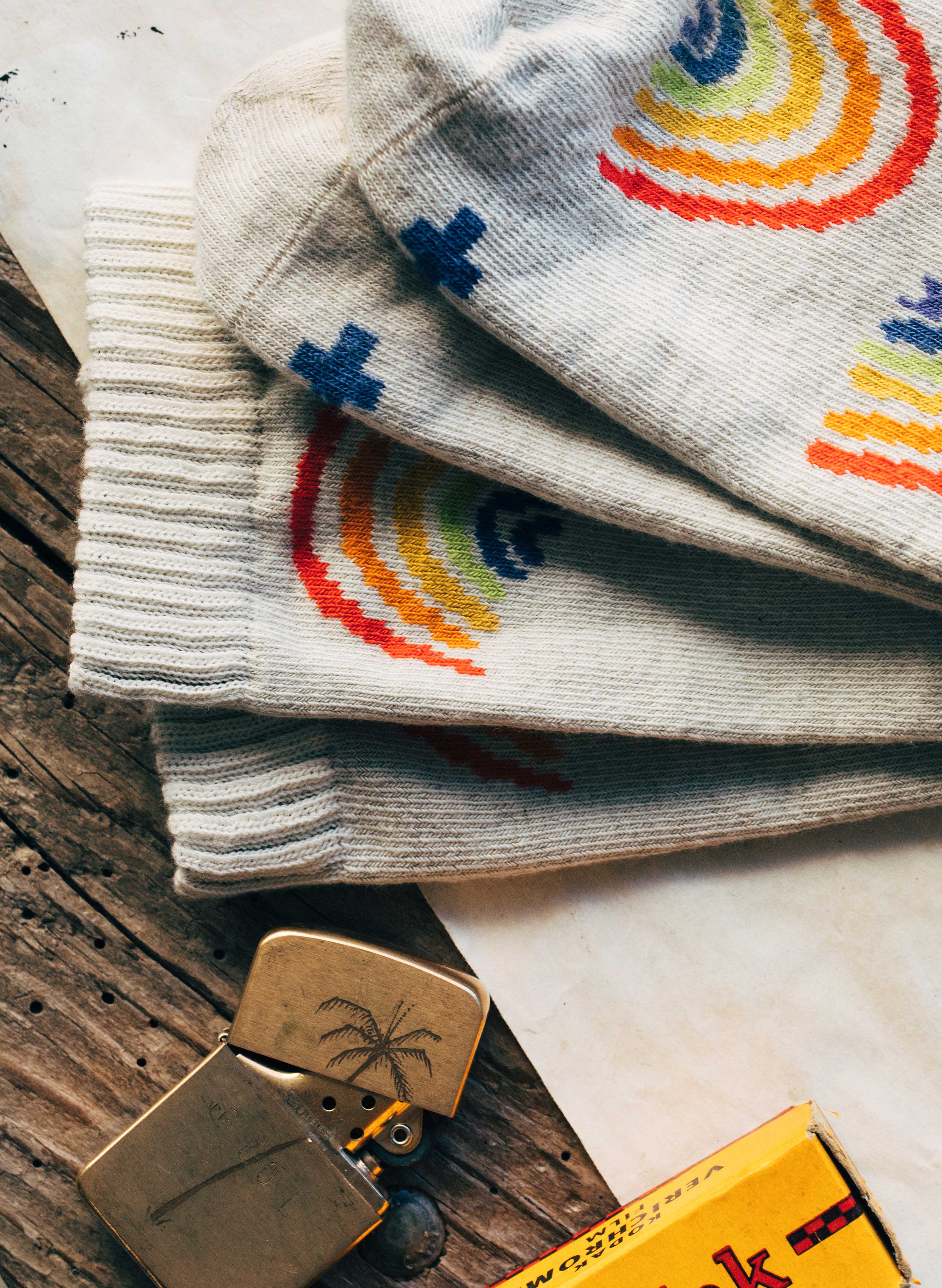rainbow sock in natural - Image 4