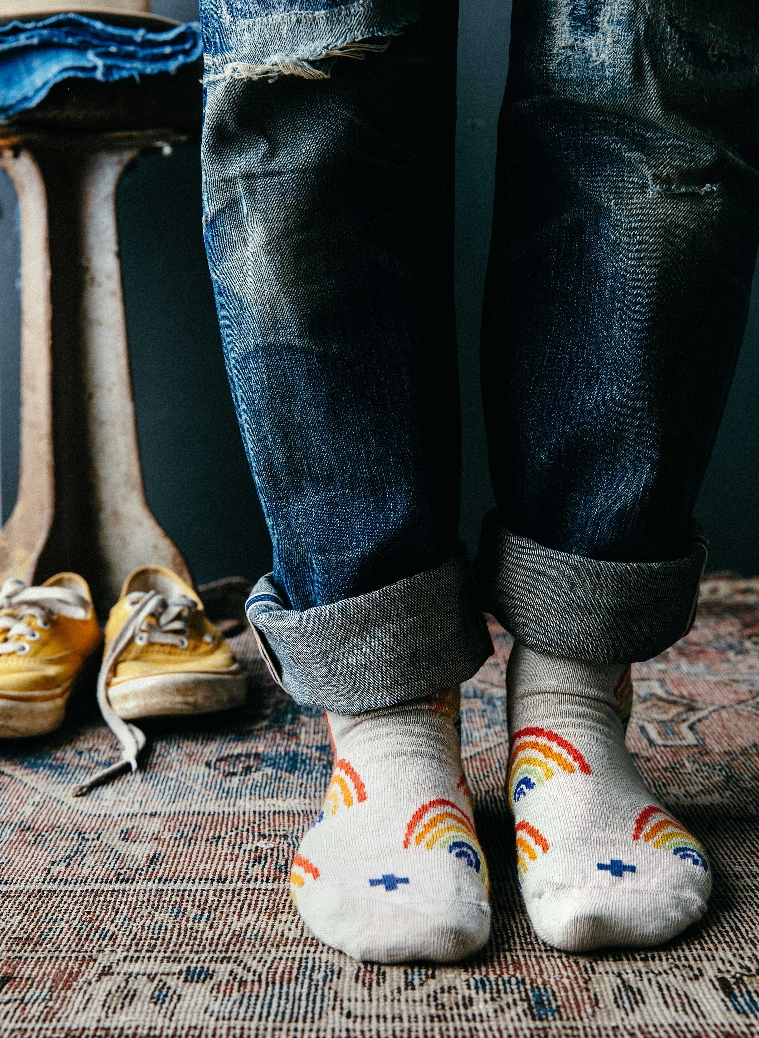 rainbow sock in natural - Image 7