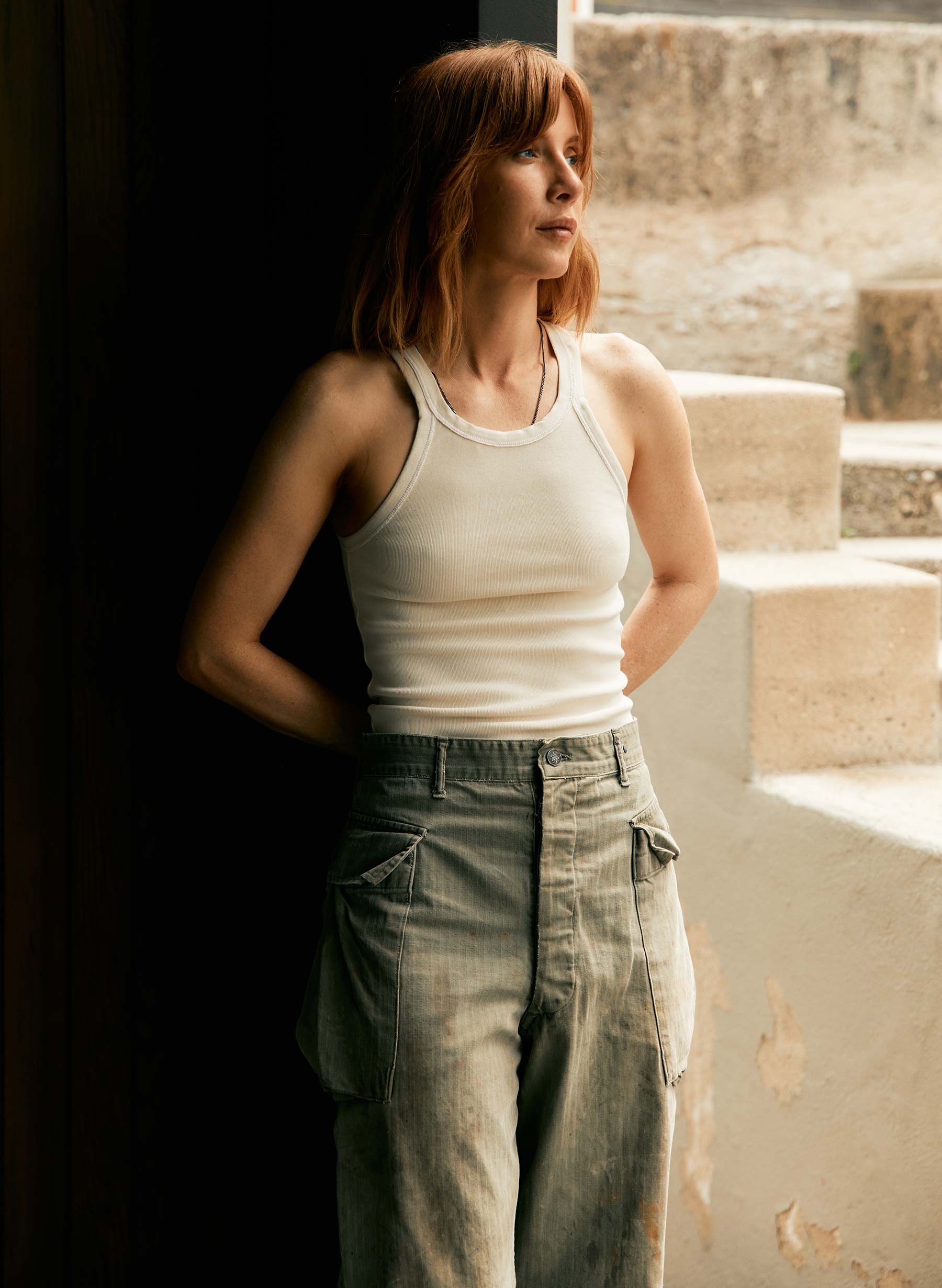 vintage white ribbed racerback tank - Image 9
