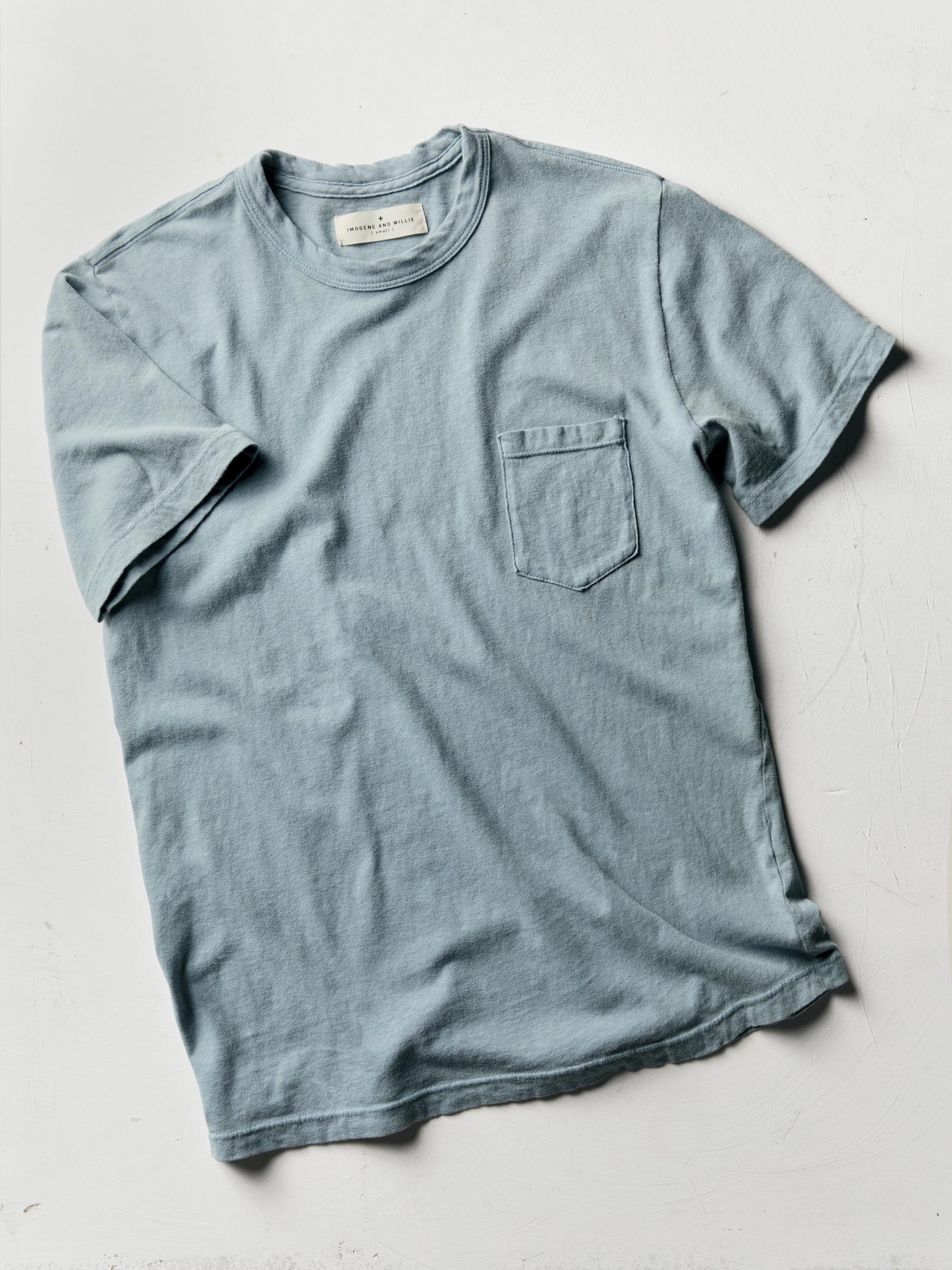 sky blue knit pocket tee - Image 3