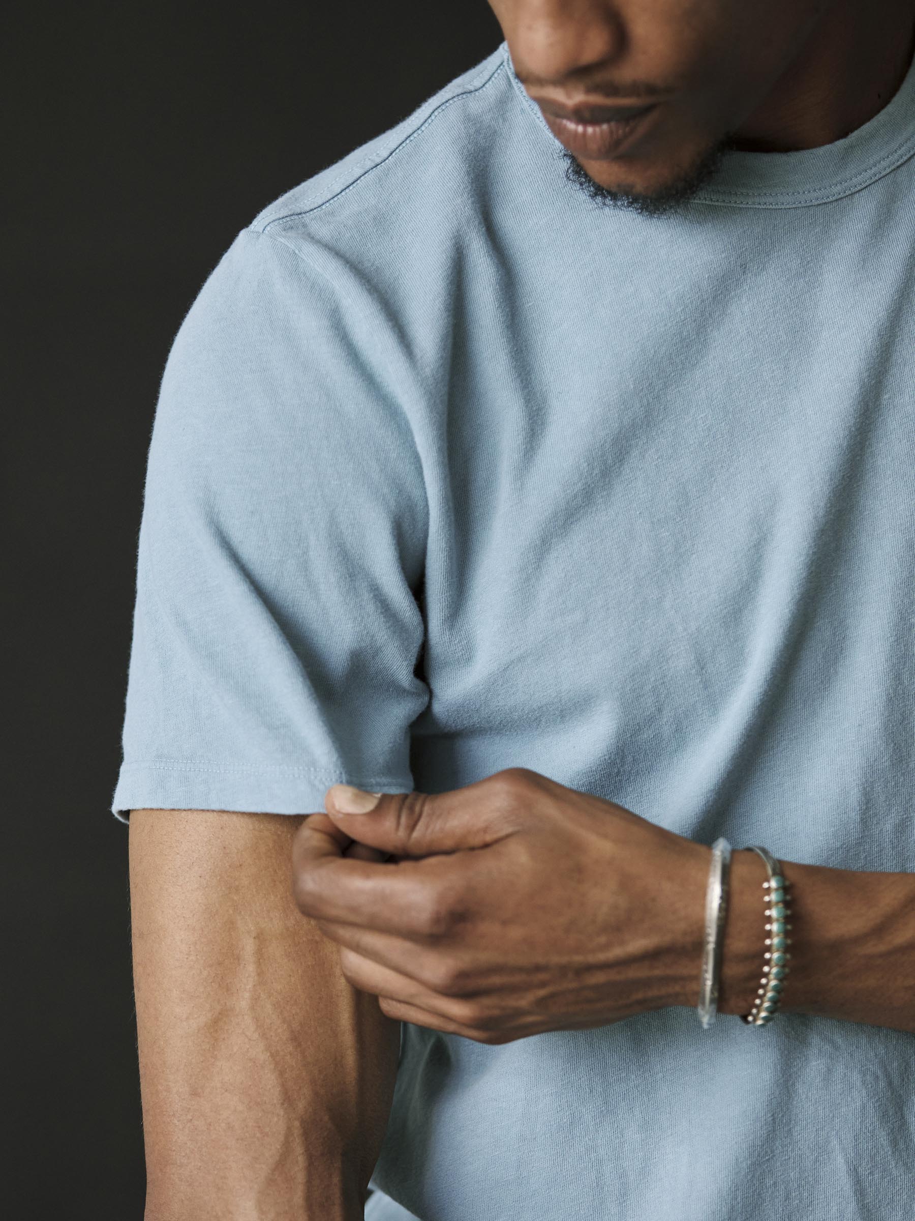 sky blue knit pocket tee - Image 5