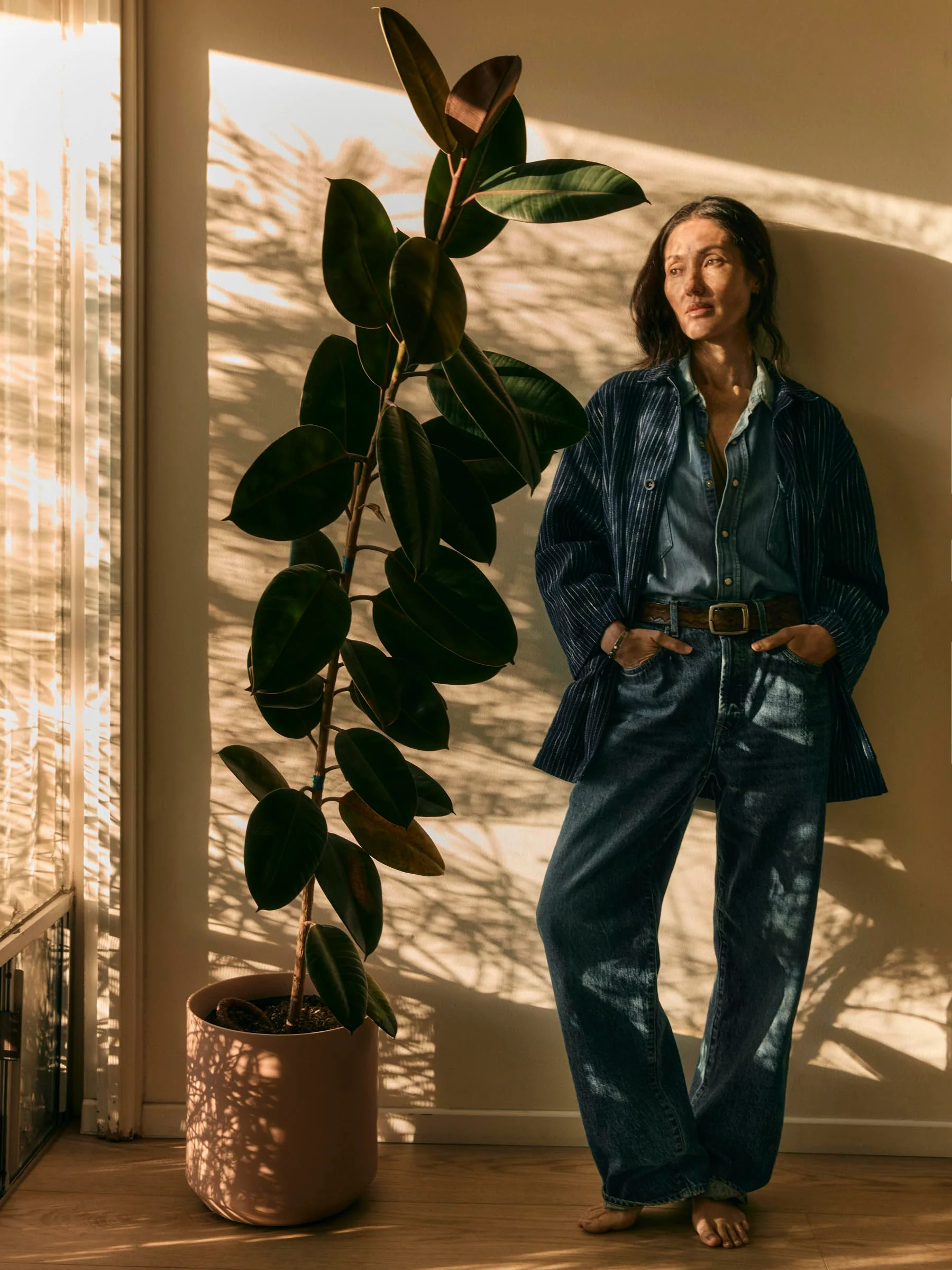 striped indigo studio jacket - Image 6