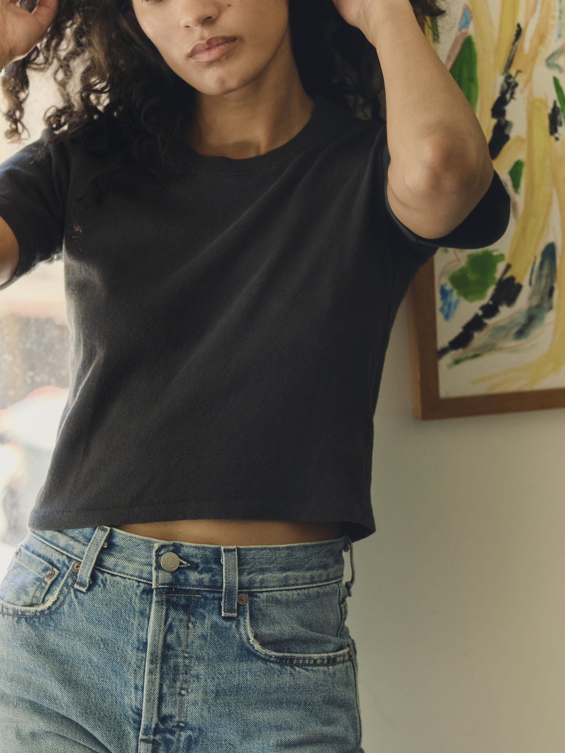 the baby tee in faded black - Image 6