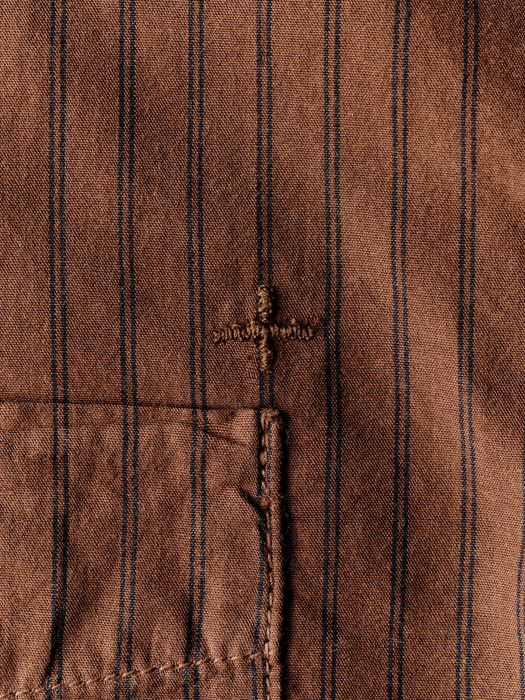 clyde brown striped cotton button up - Image 8