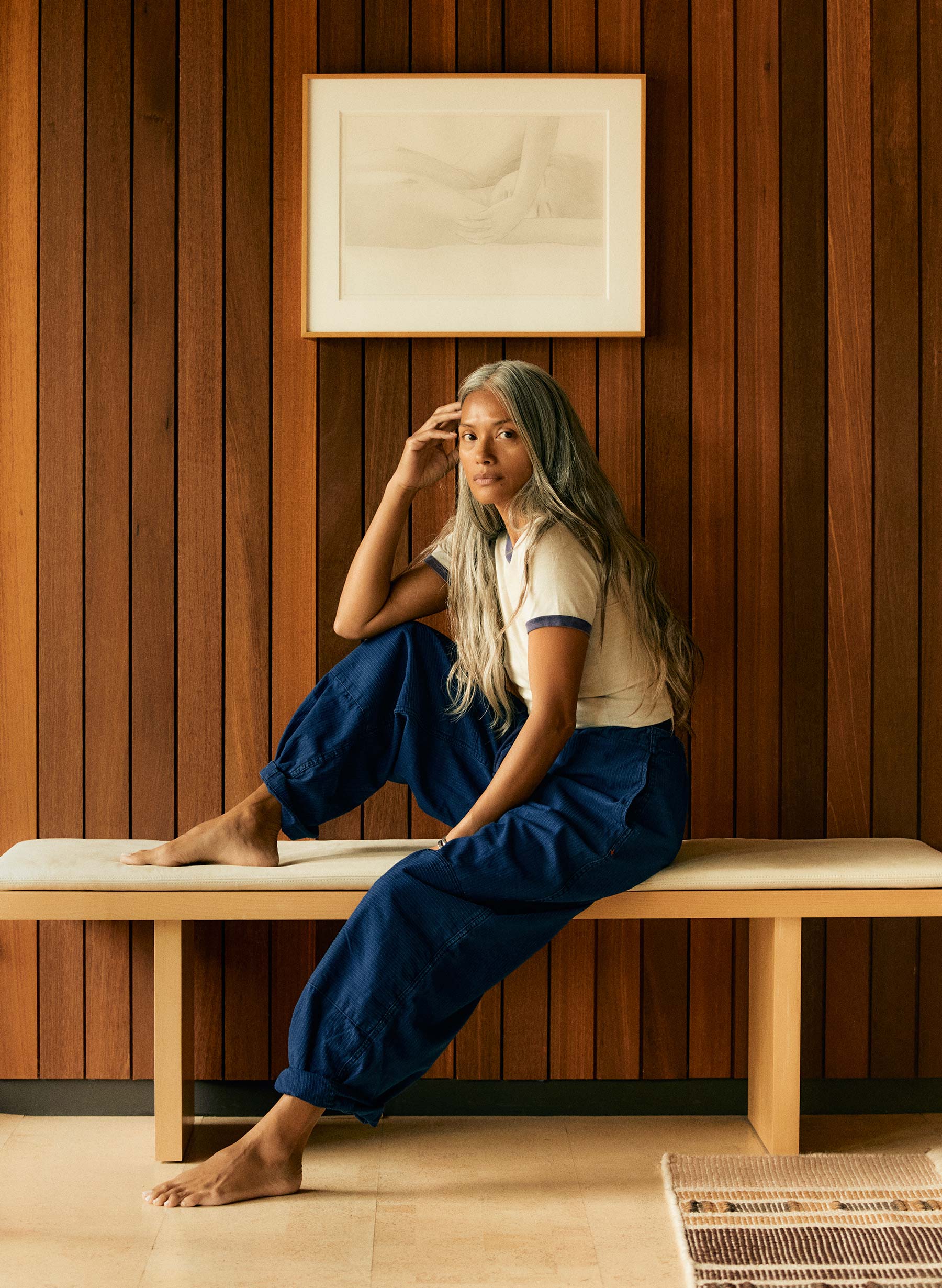 the flight pant in sashiko indigo - Image 11
