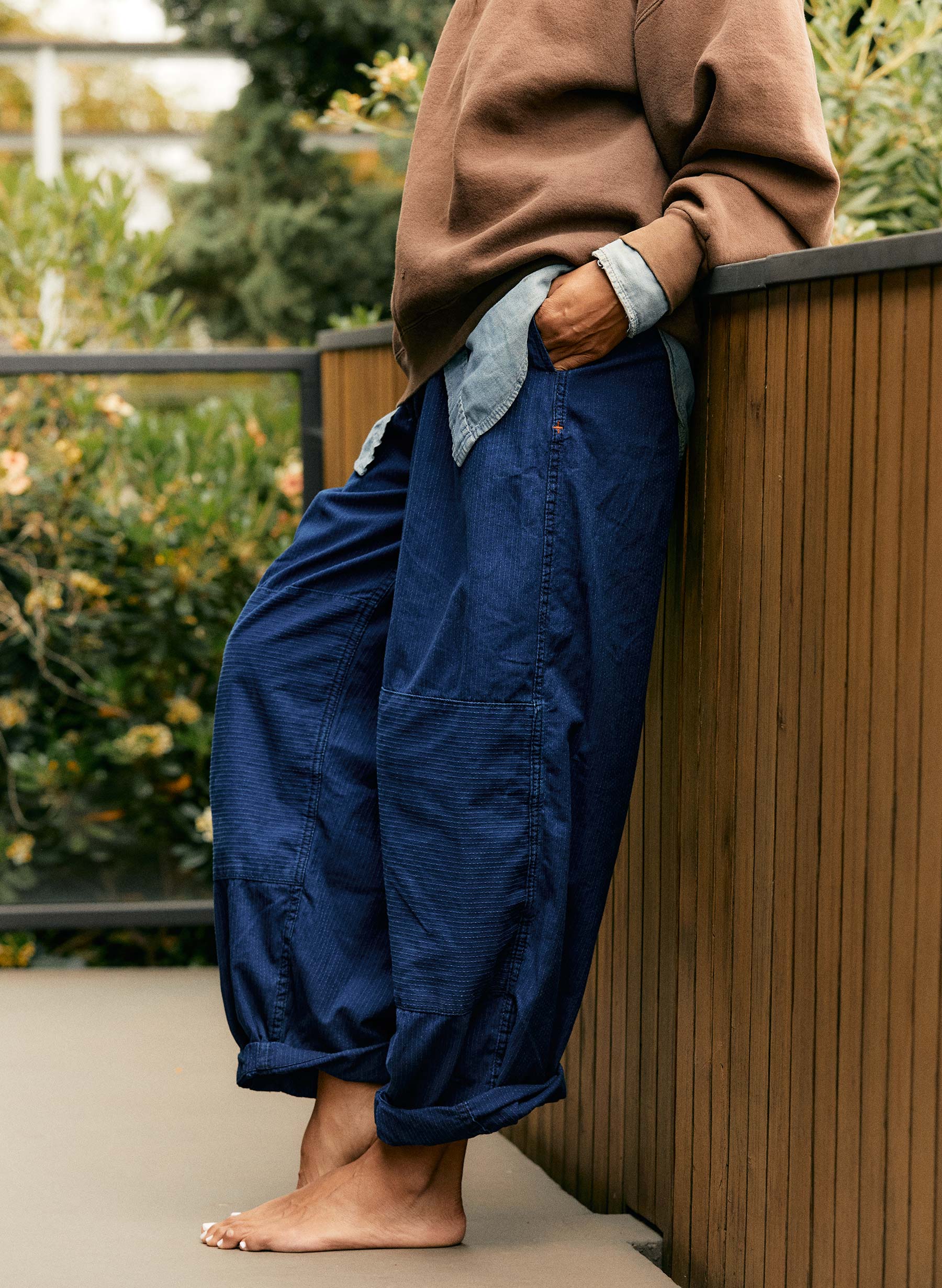 the flight pant in sashiko indigo - Image 8