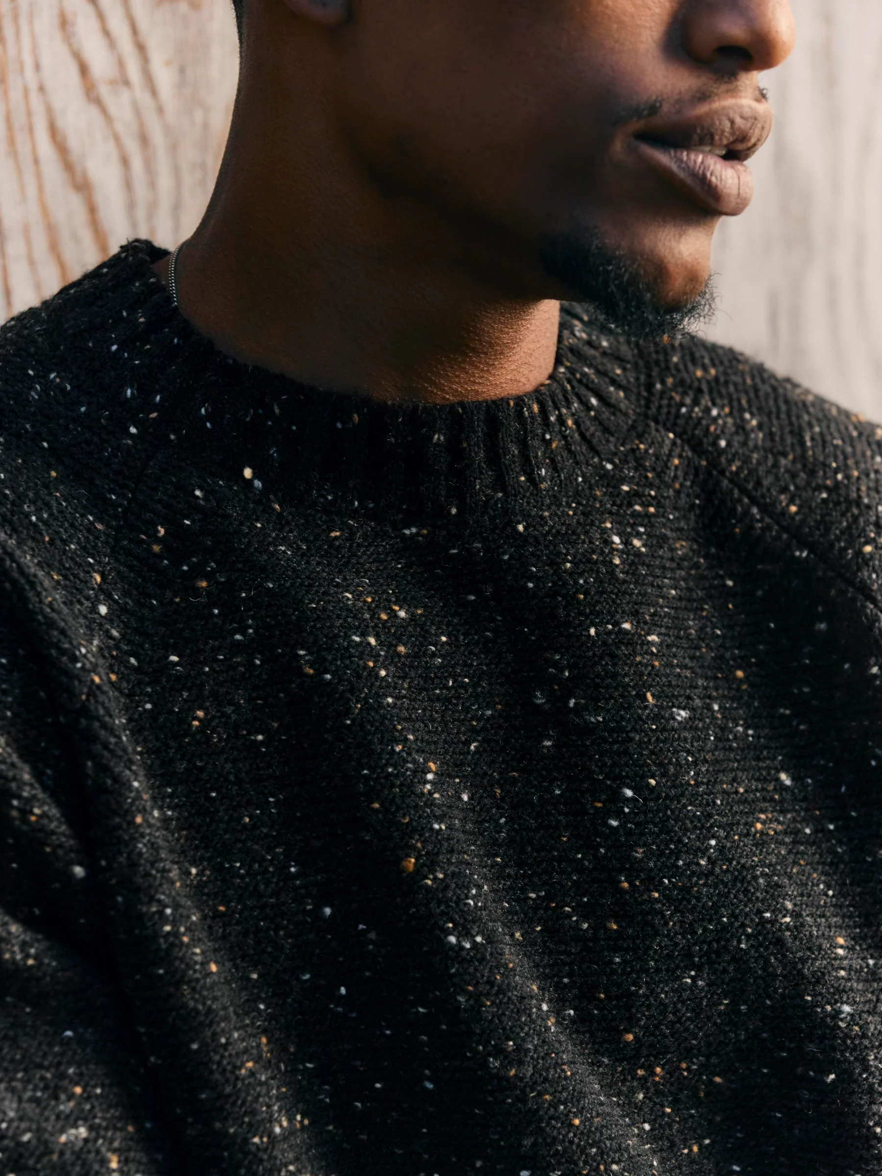 galway wool sweater in black nep - Image 5