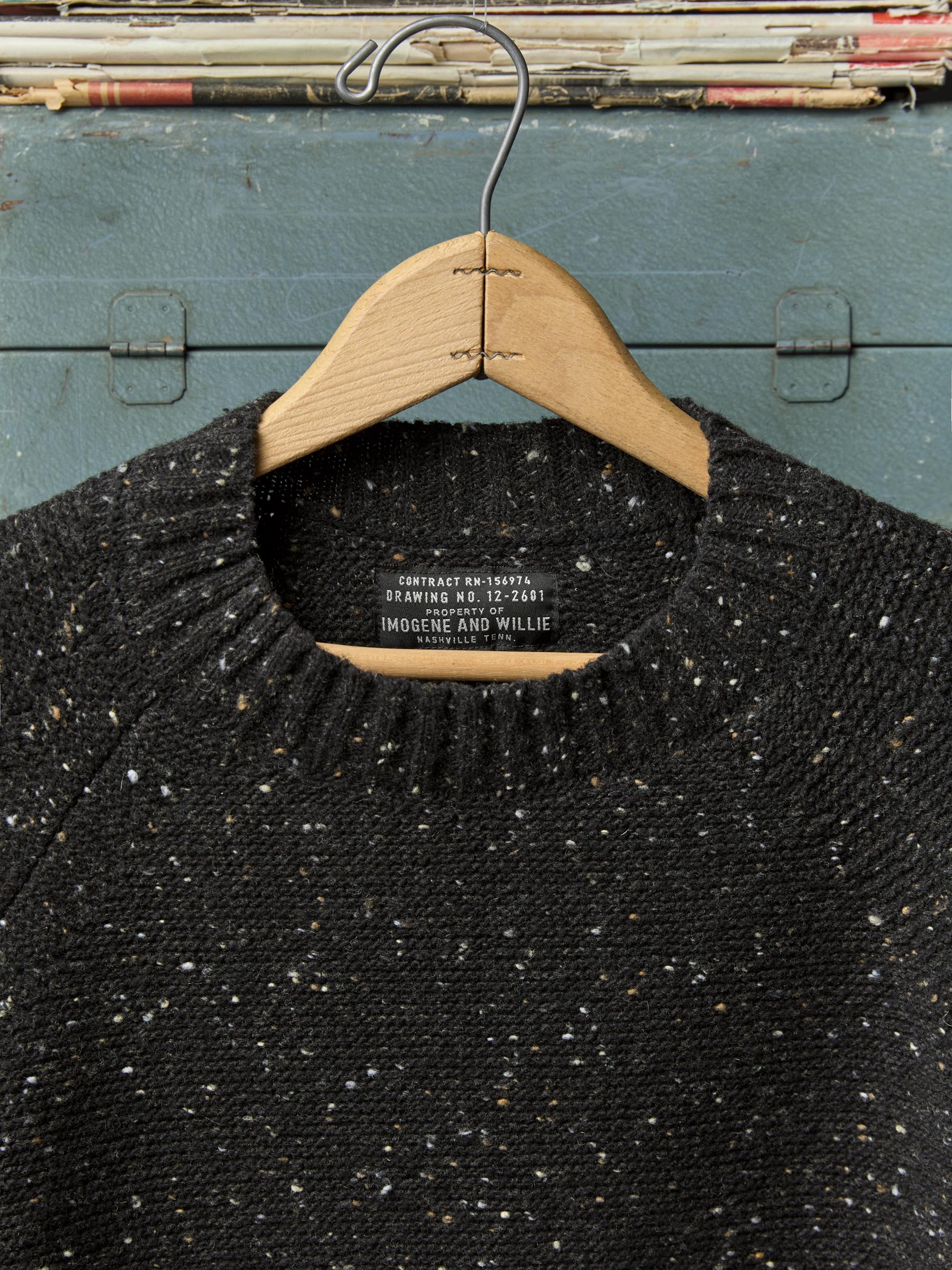 galway wool sweater in black nep - Image 2