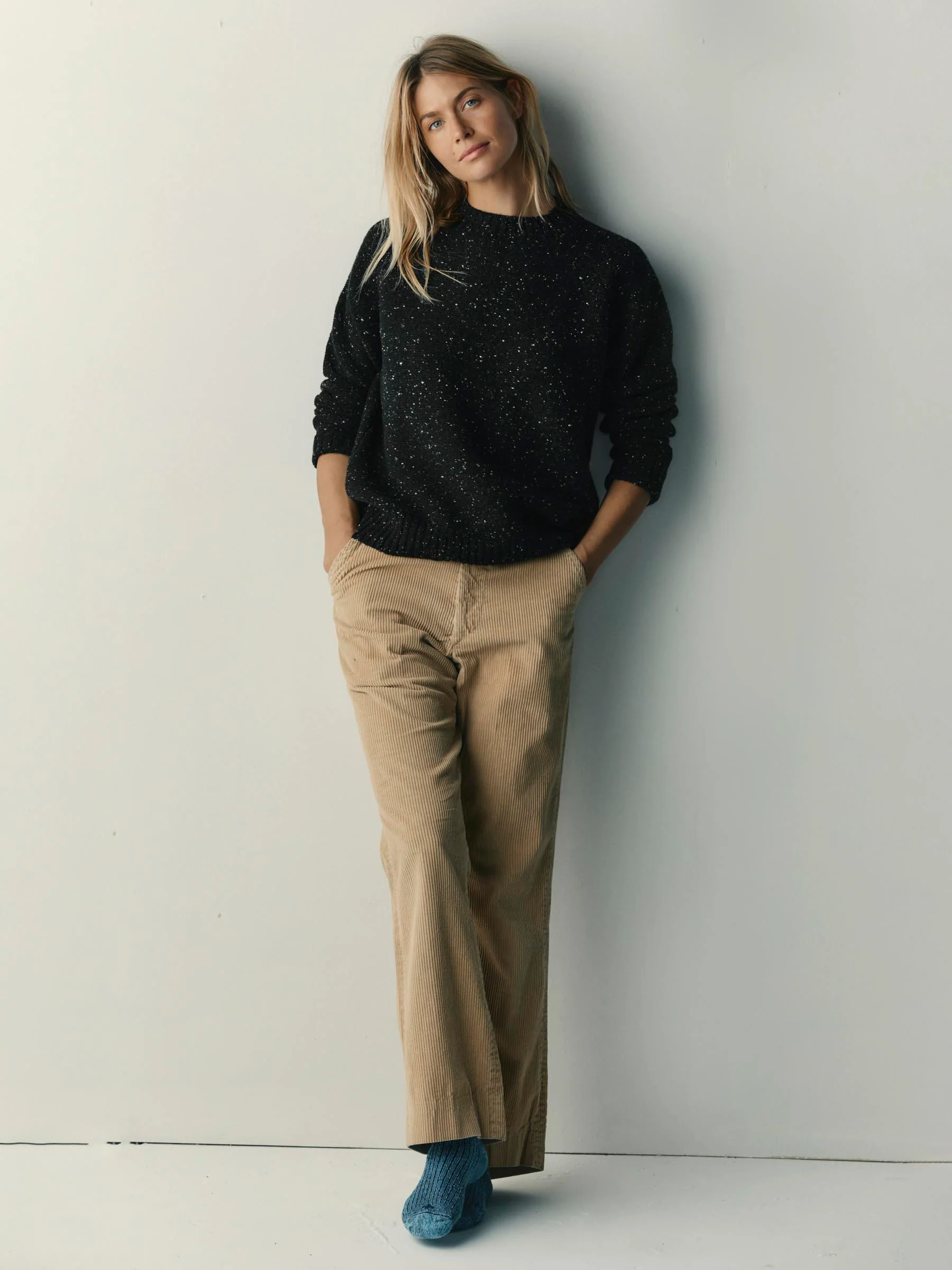 galway wool sweater in black nep - Image 6