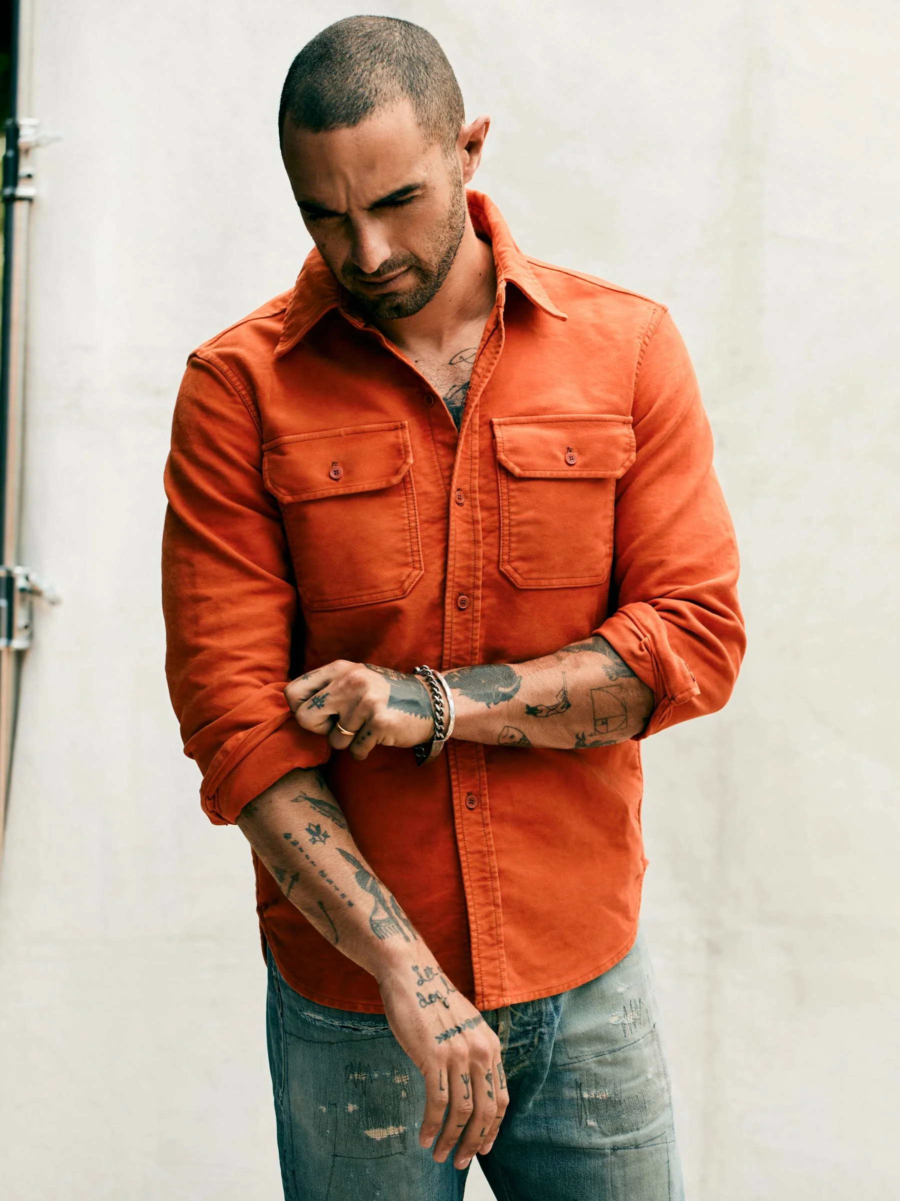 the griffin workshirt in orange - Image 8