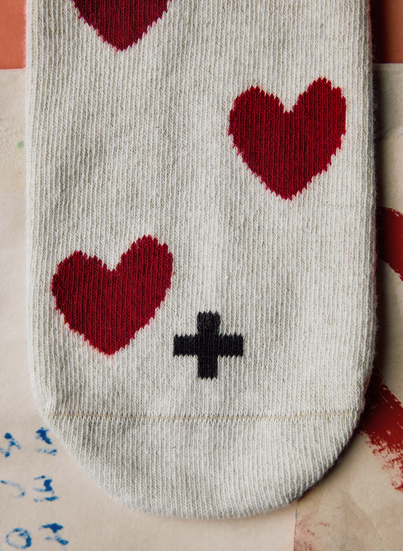 heart sock in natural - Image 5