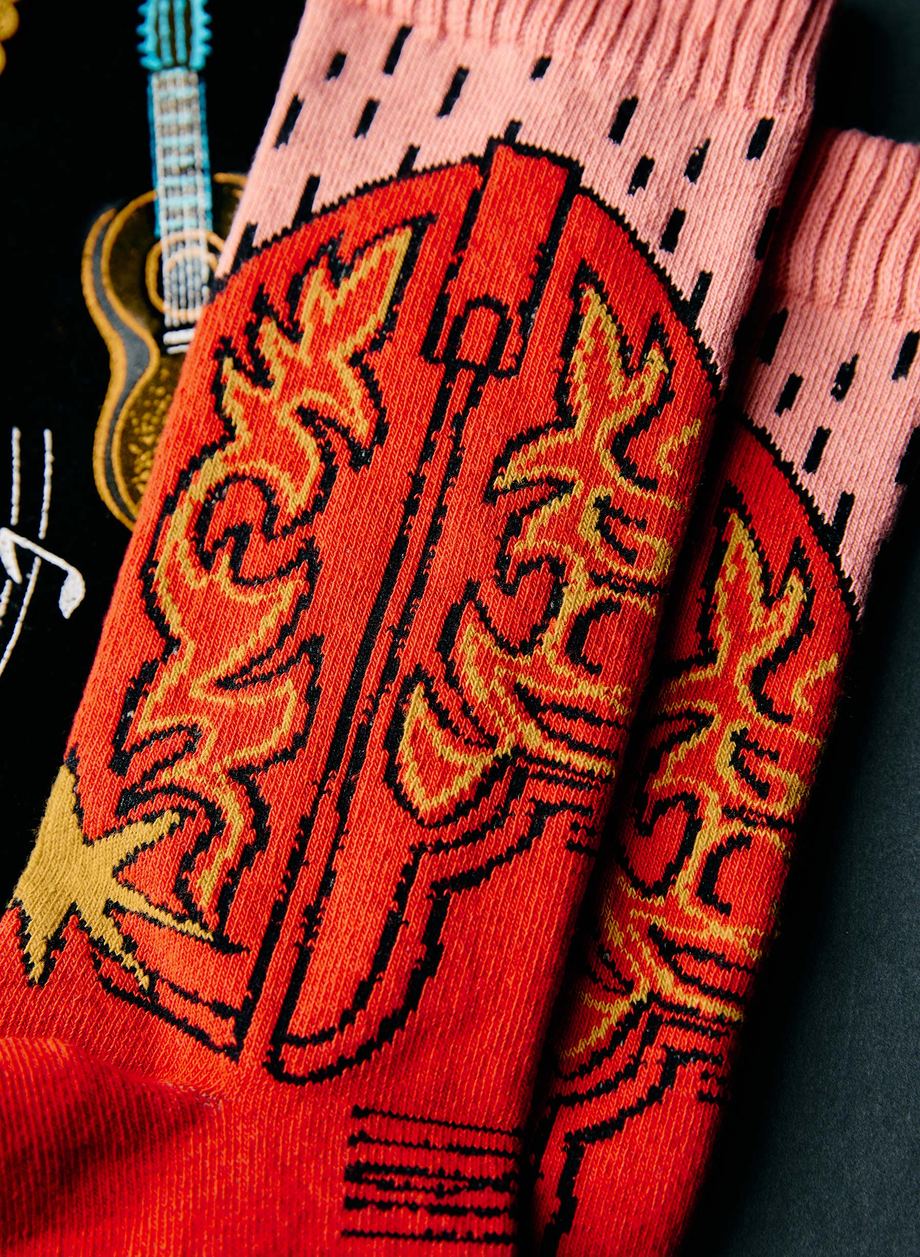 the i+w x opry "boot" sock in red - Image 4