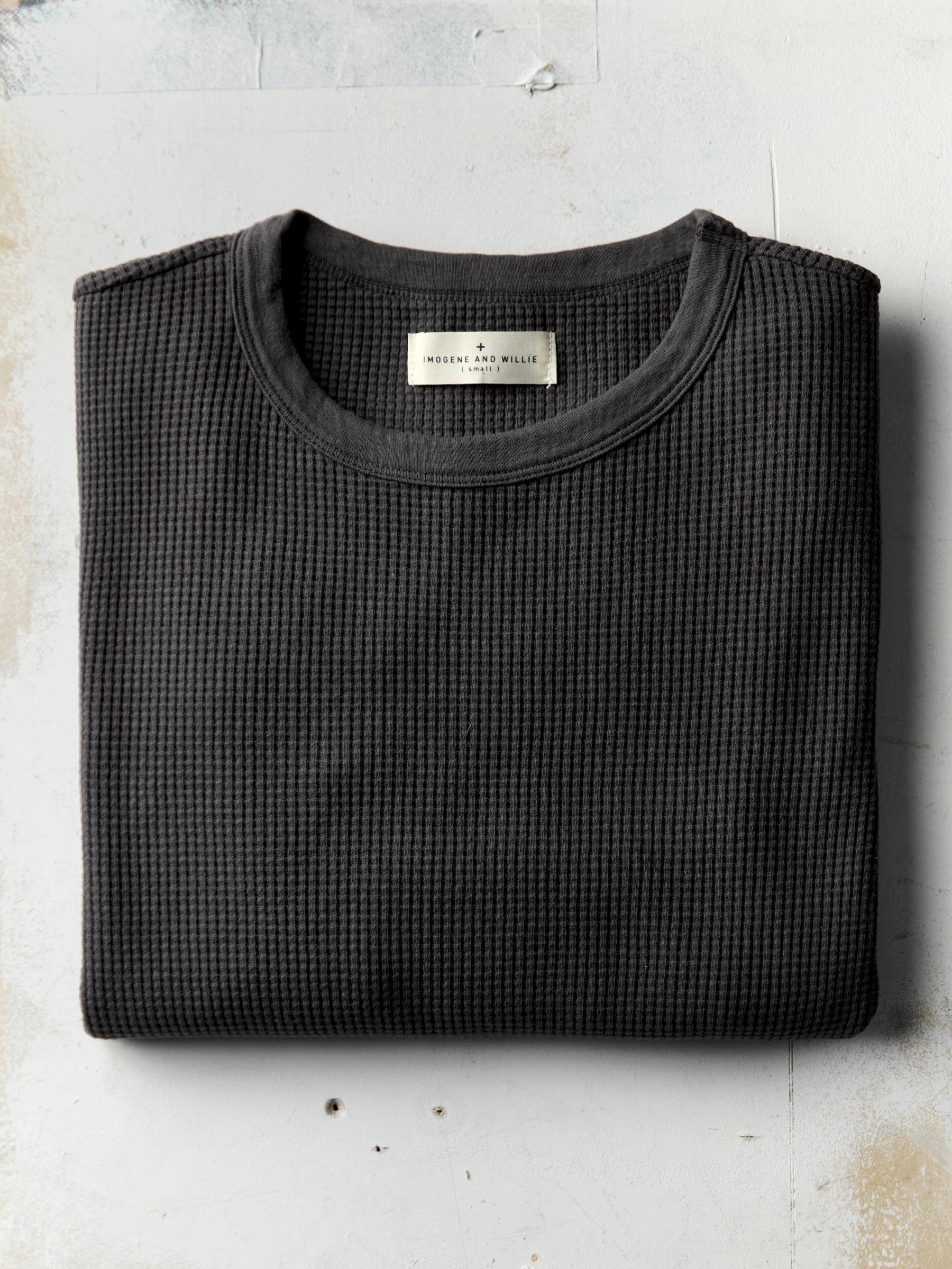 long sleeve thermal crew in faded black - Image 4