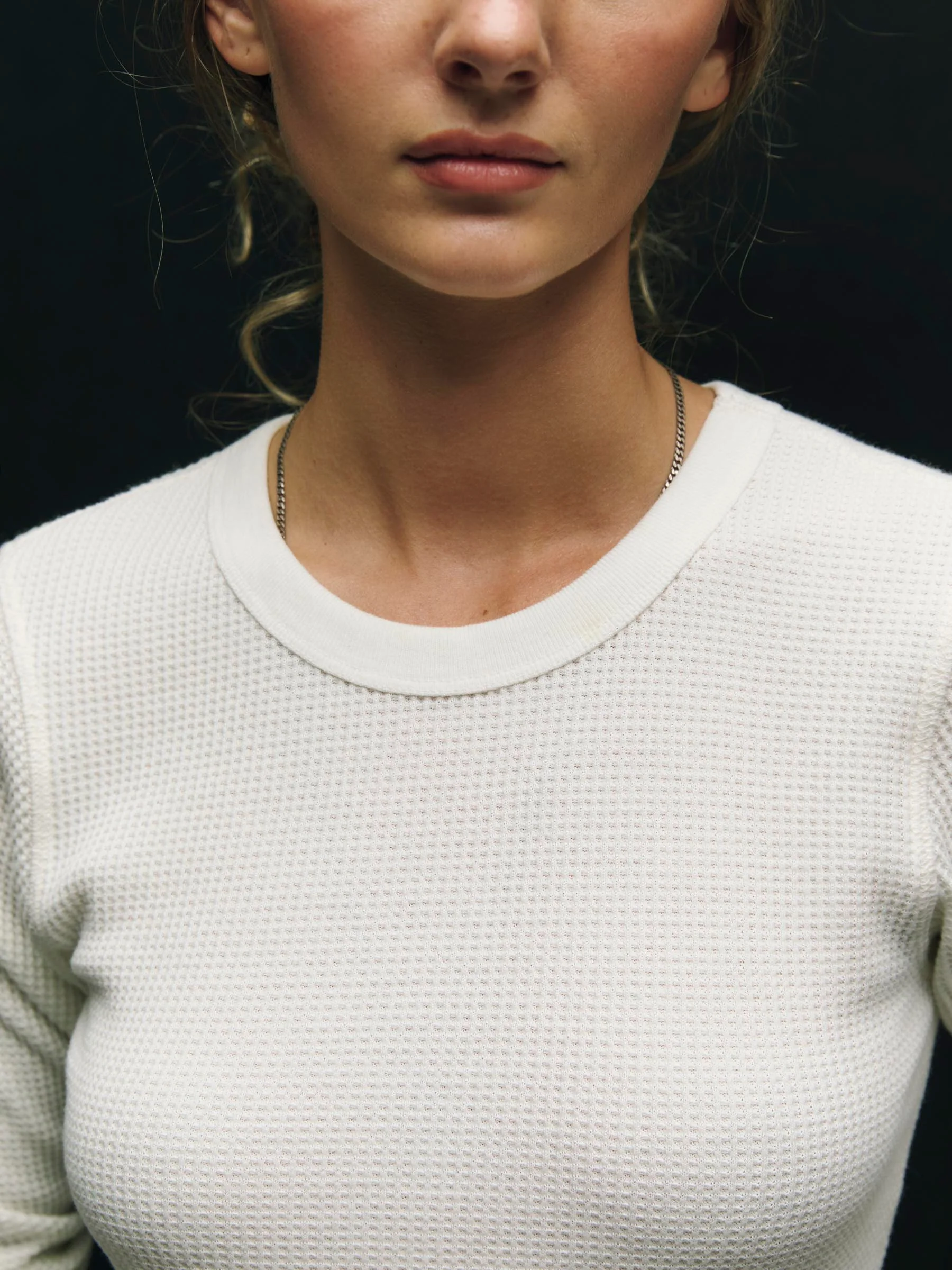 long sleeve waffle thermal in white - Image 4