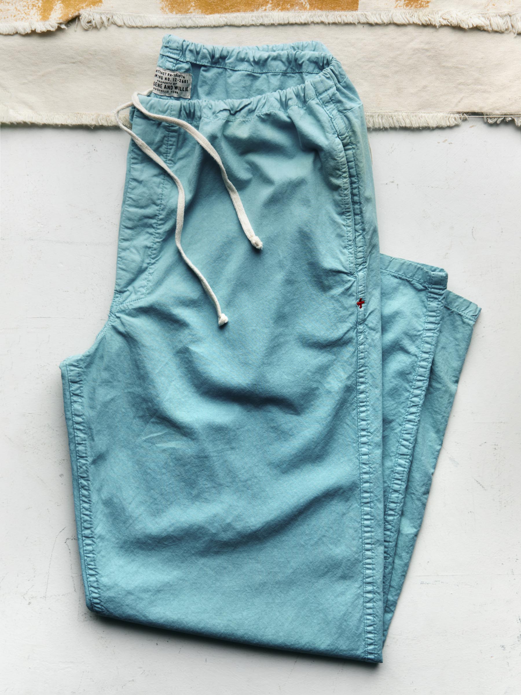 the lounge pant in aqua poplin - Image 5
