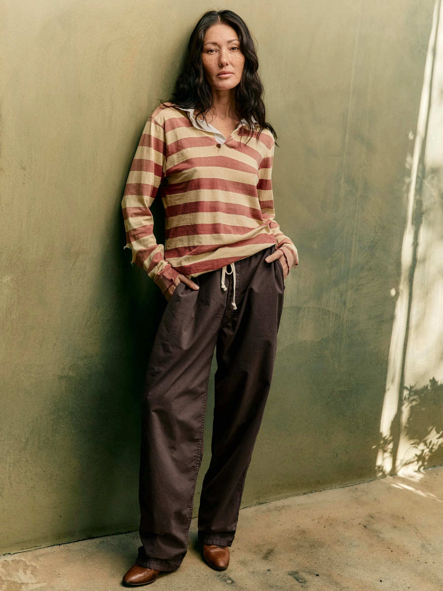 the lounge pant in umber poplin - Image 3