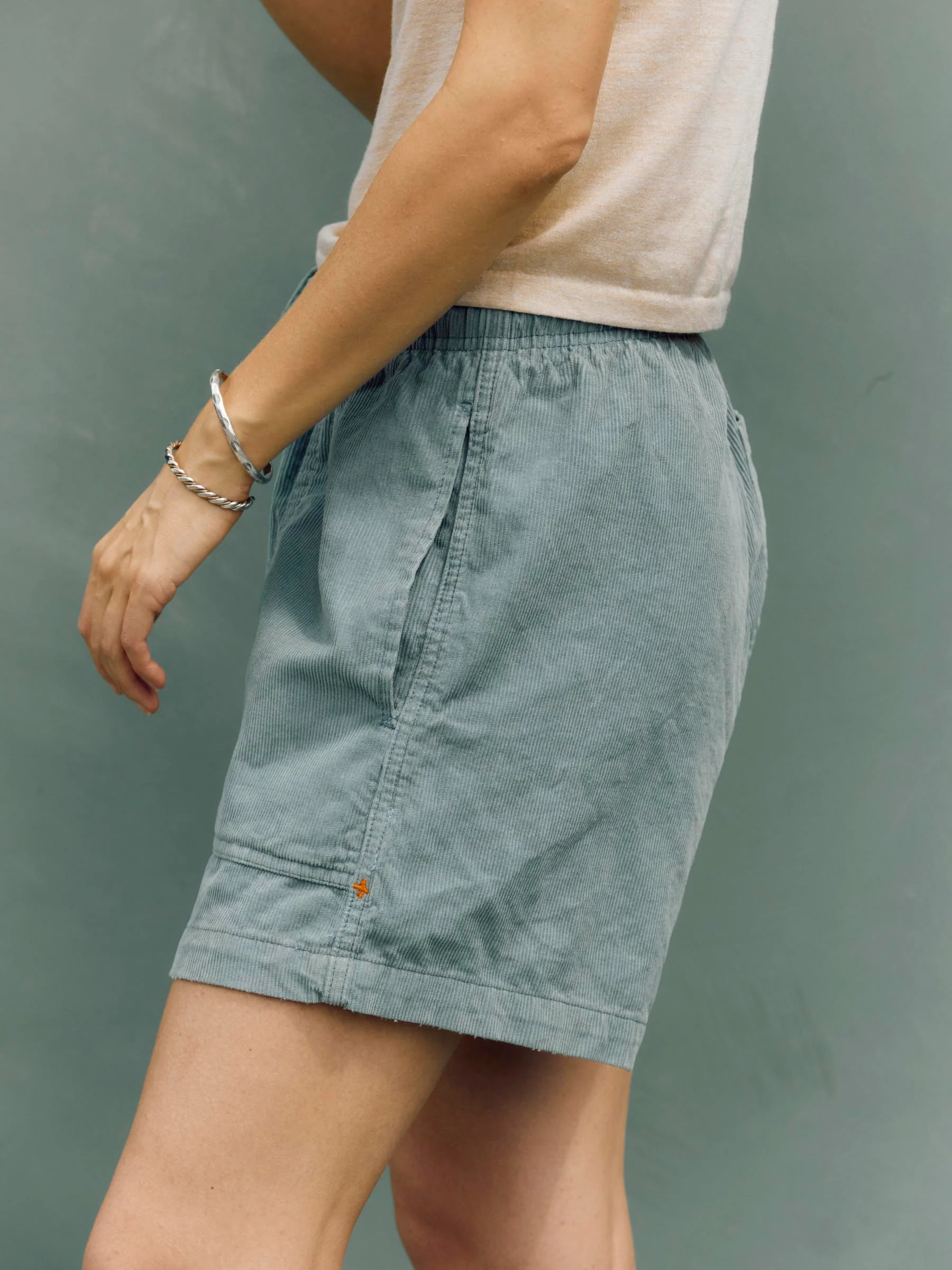 the lounge short in sunfaded blue cord - Image 8