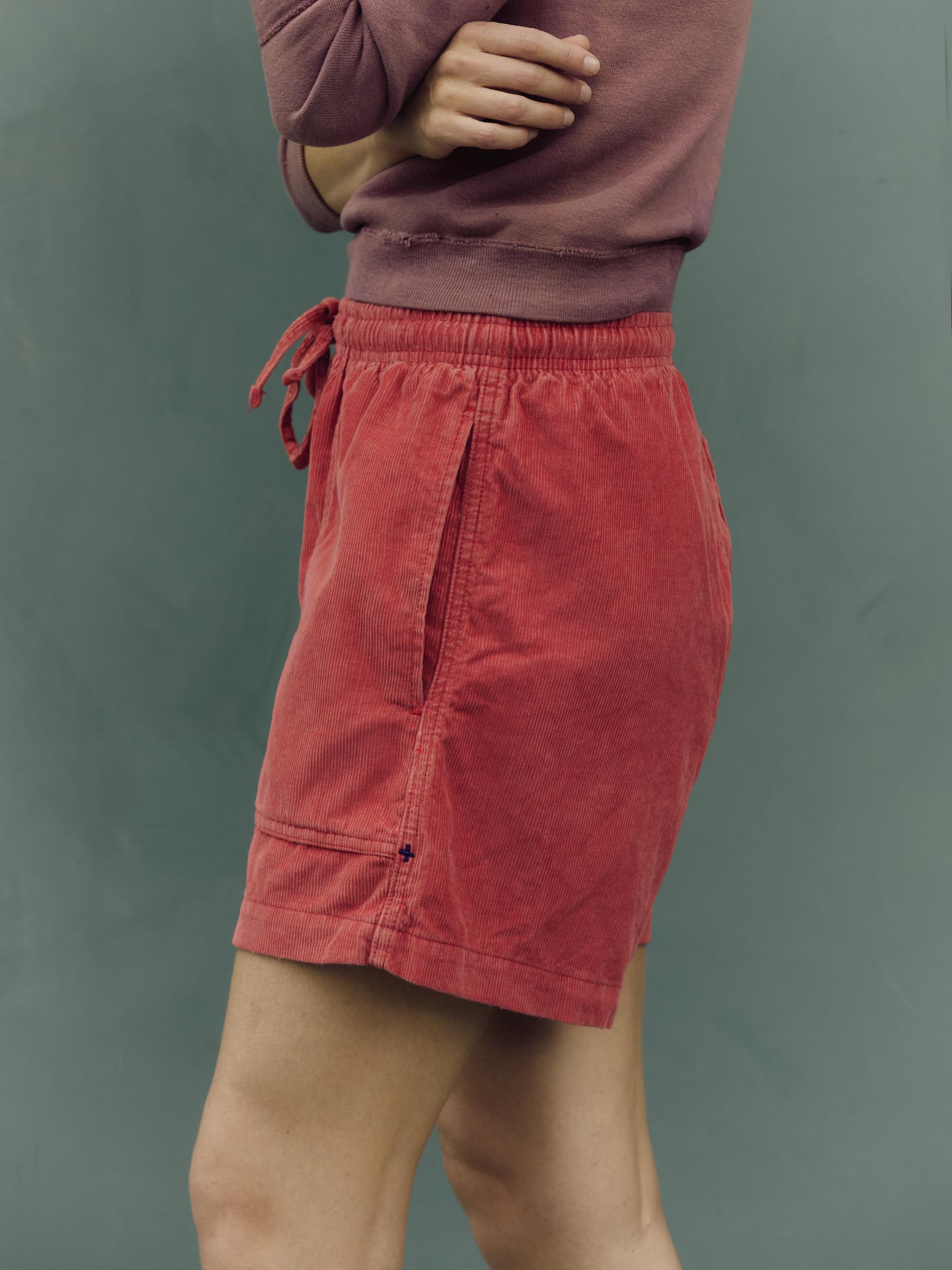 the lounge short in sunfaded red cord - Image 6