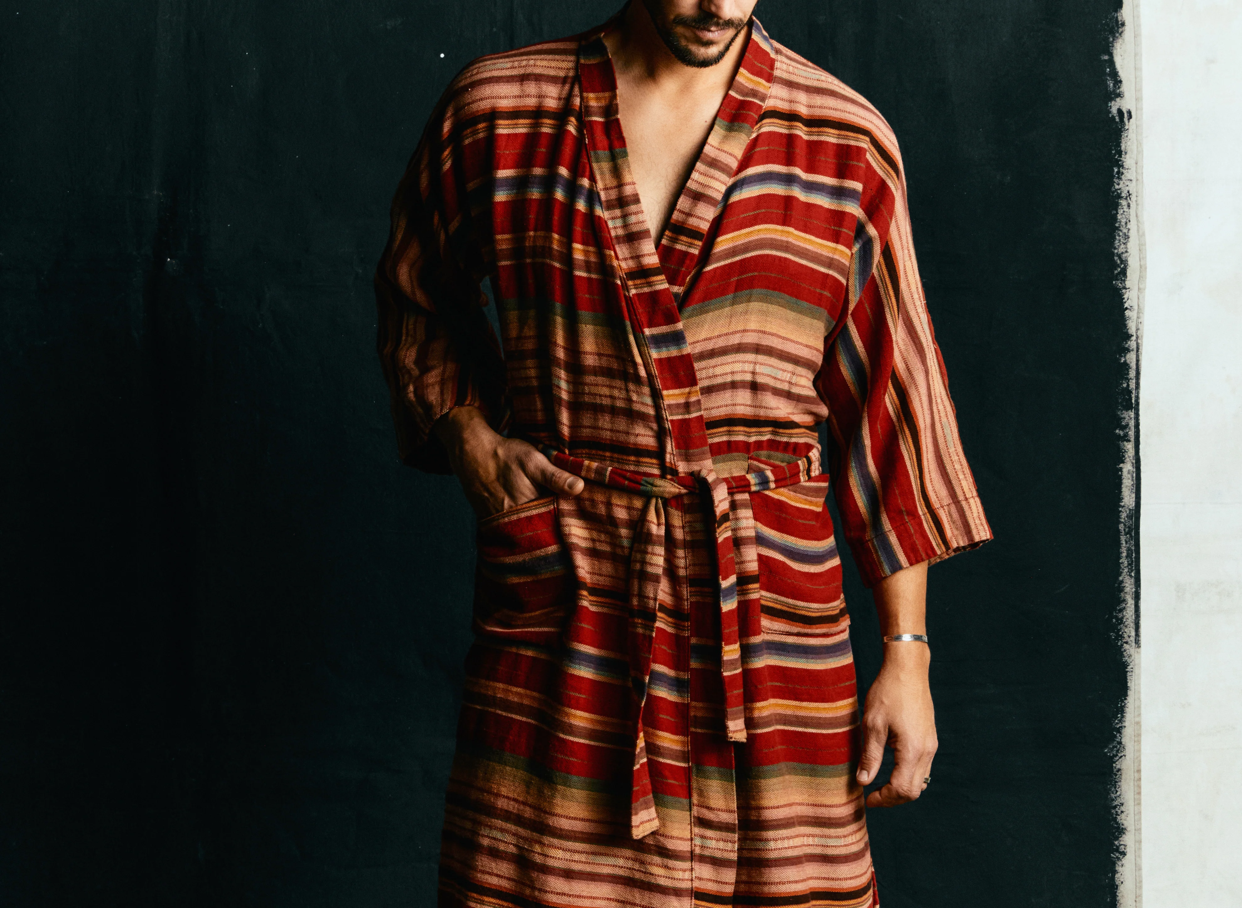 the ojai robe in coastal stripe - Image 3