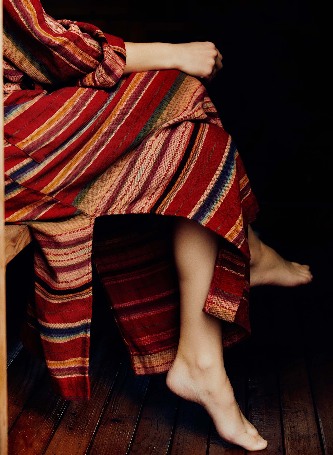 the ojai robe in coastal stripe - Image 5