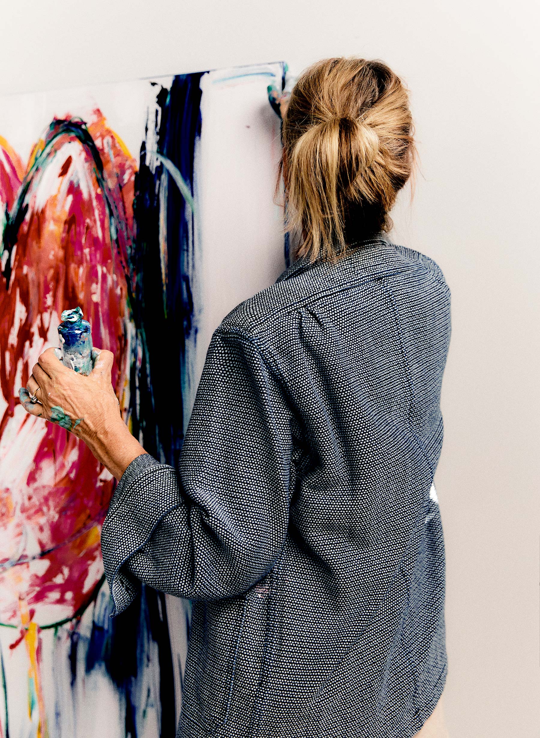 the painters coat in indigo cream sashiko - Image 6