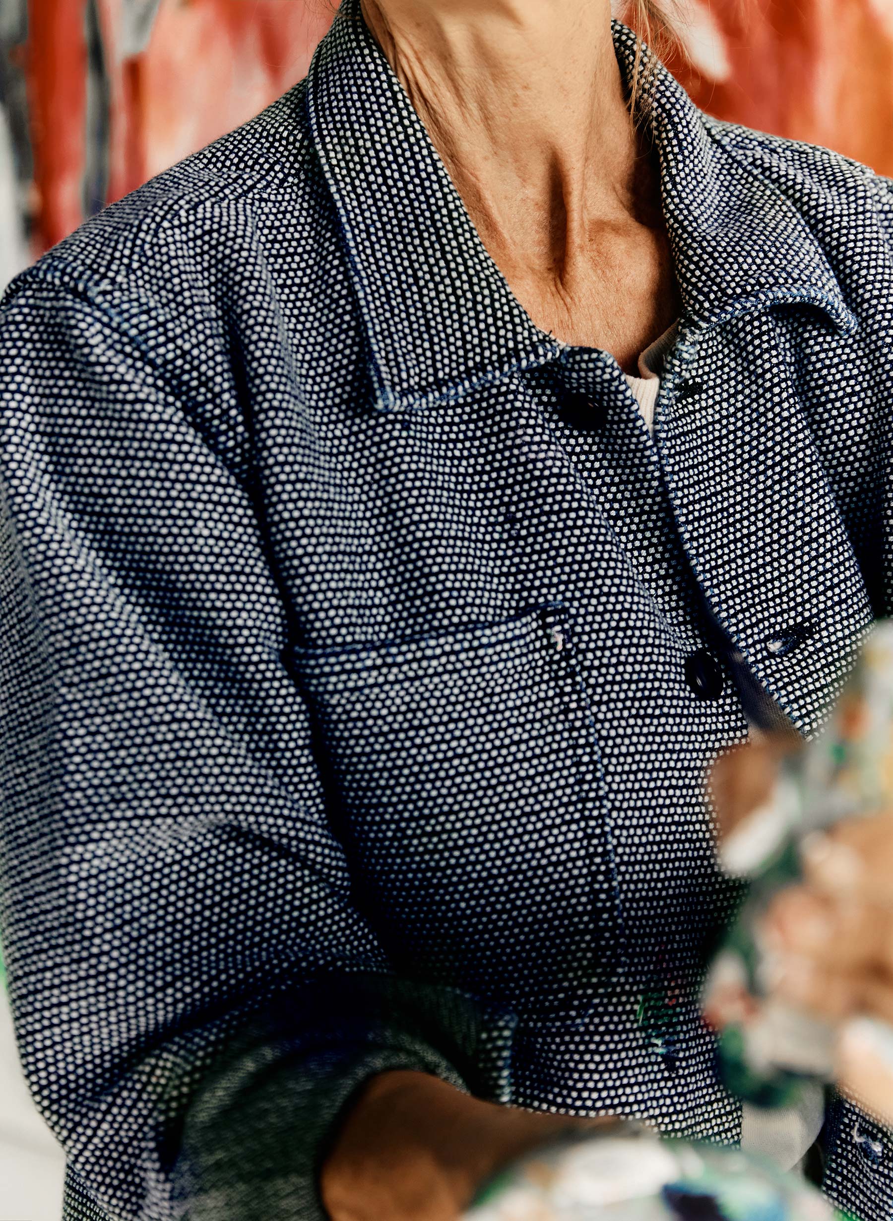 the painters coat in indigo cream sashiko - Image 7