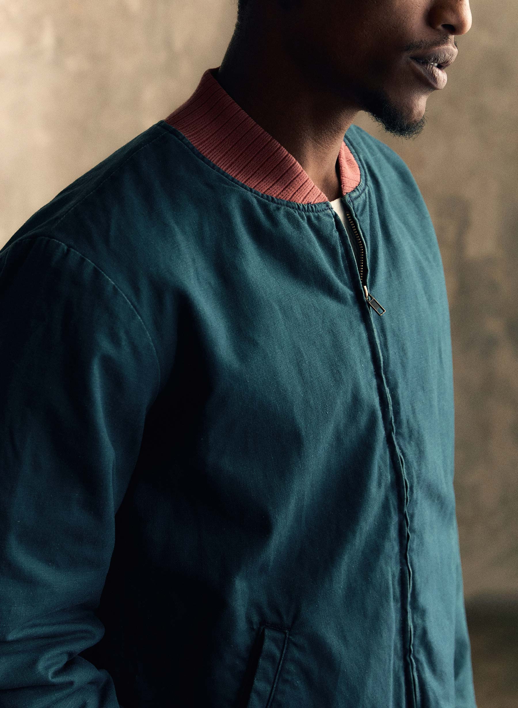 quilt lined bomber in juniper - Image 4