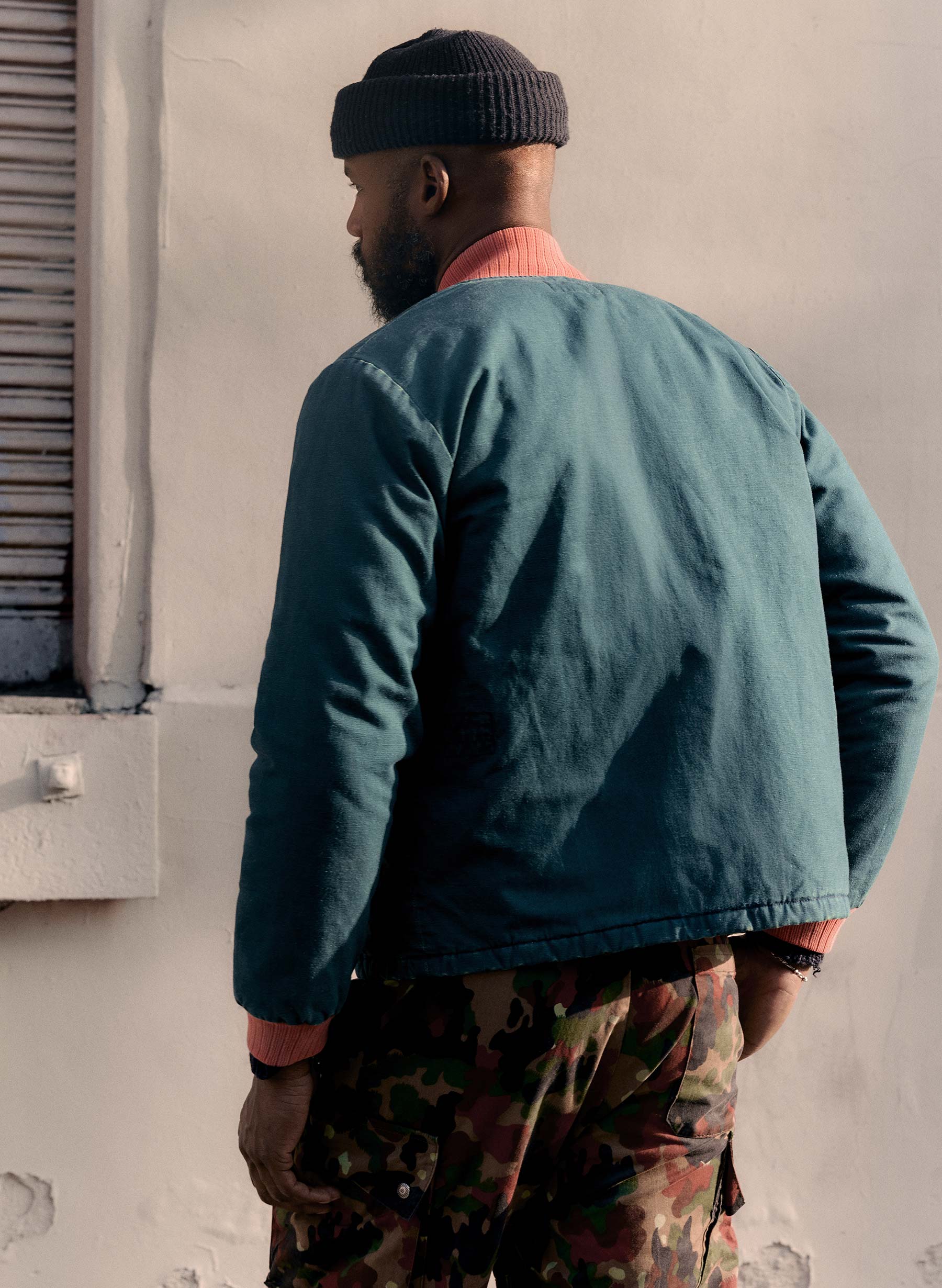 quilt lined bomber in juniper - Image 8