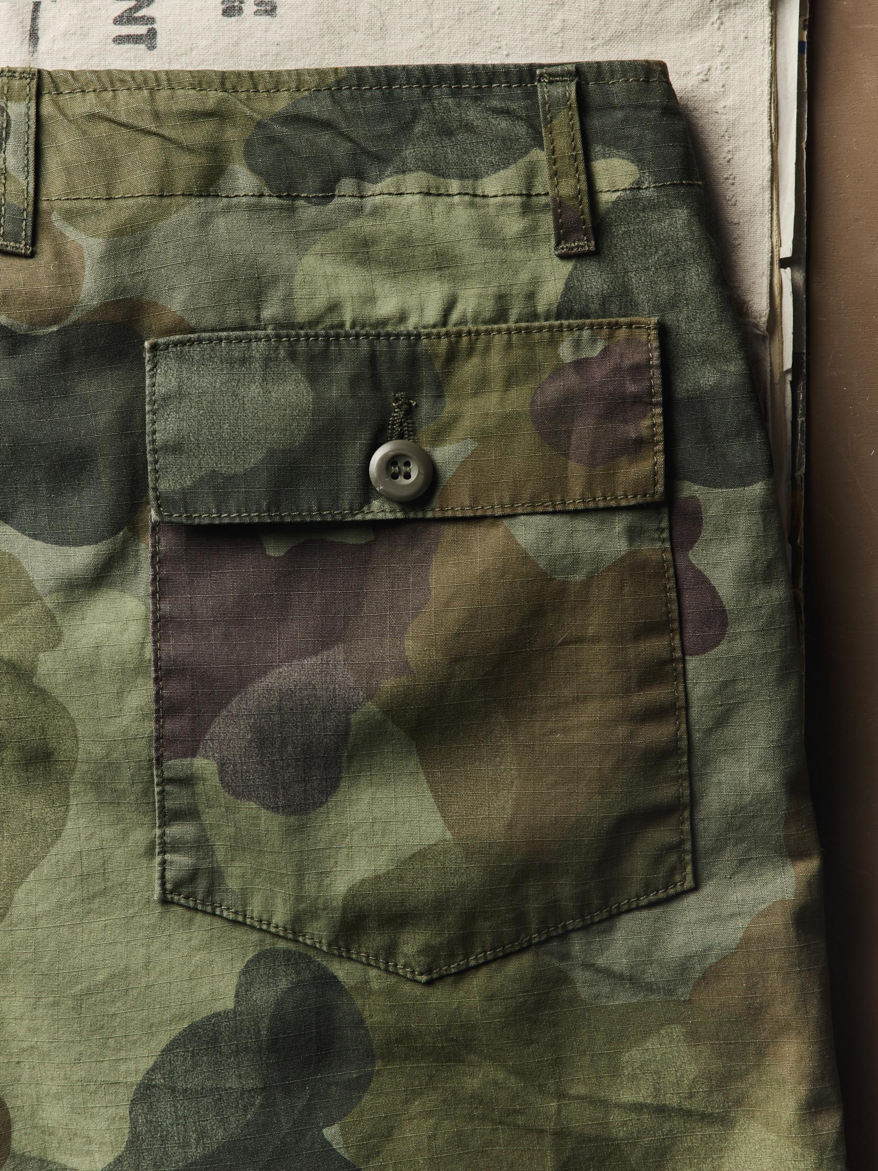 the ripstop fatigue short in painted camo - Image 2