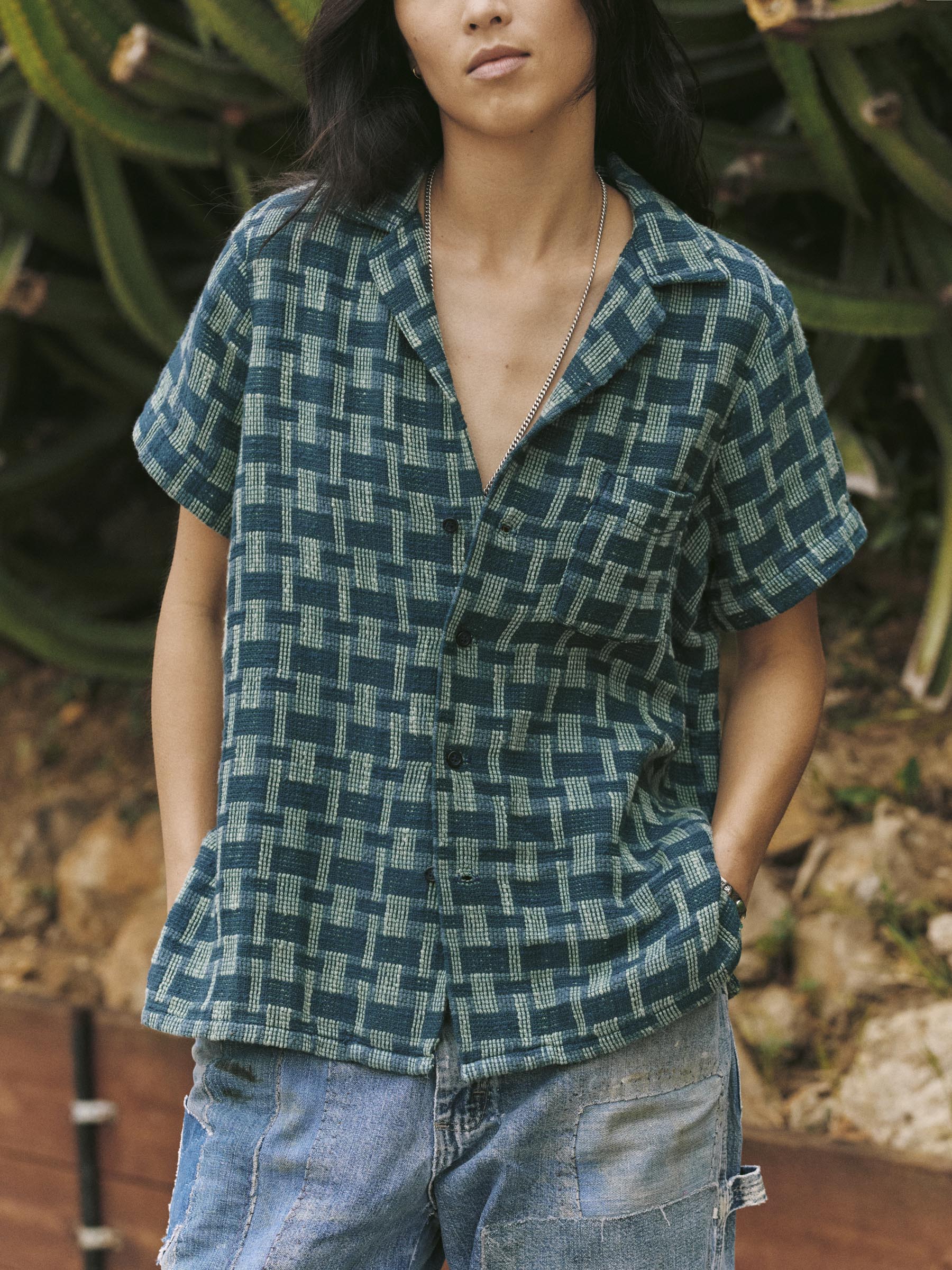 the sunfair shirt in open knit indigo - Image 4