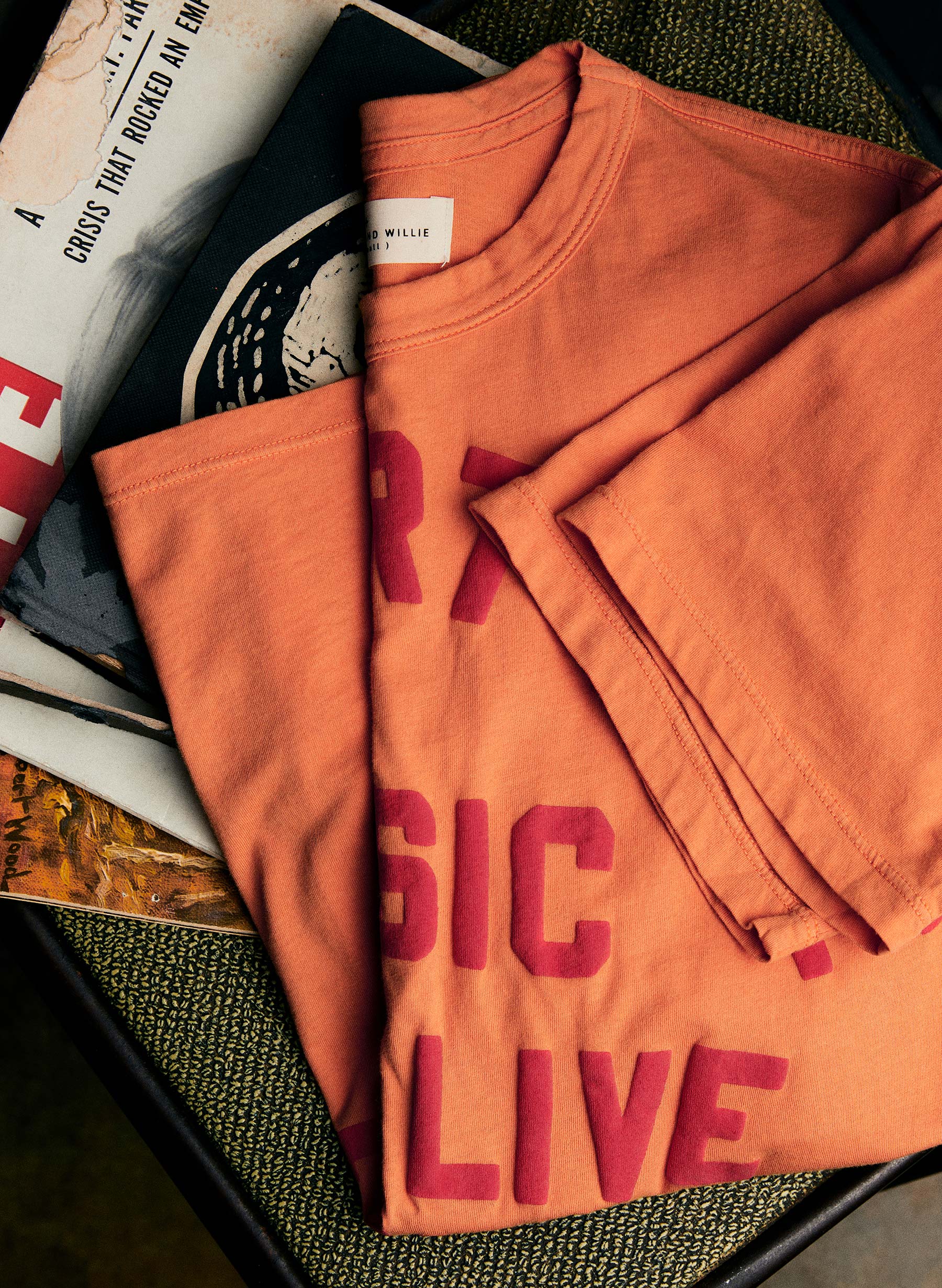 the "support live music" tee in orange - Image 3