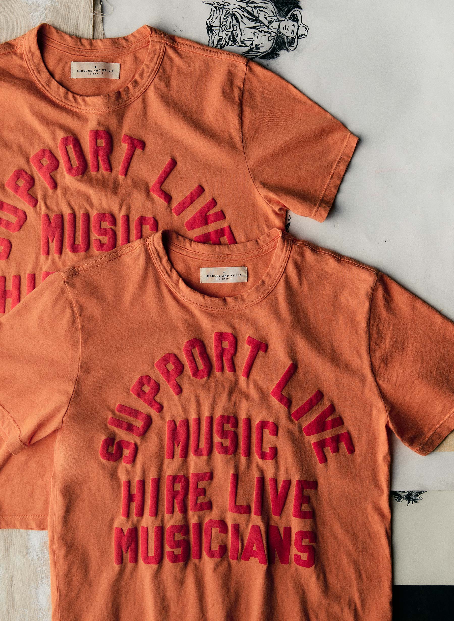 the "support live music" tee in orange - Image 5