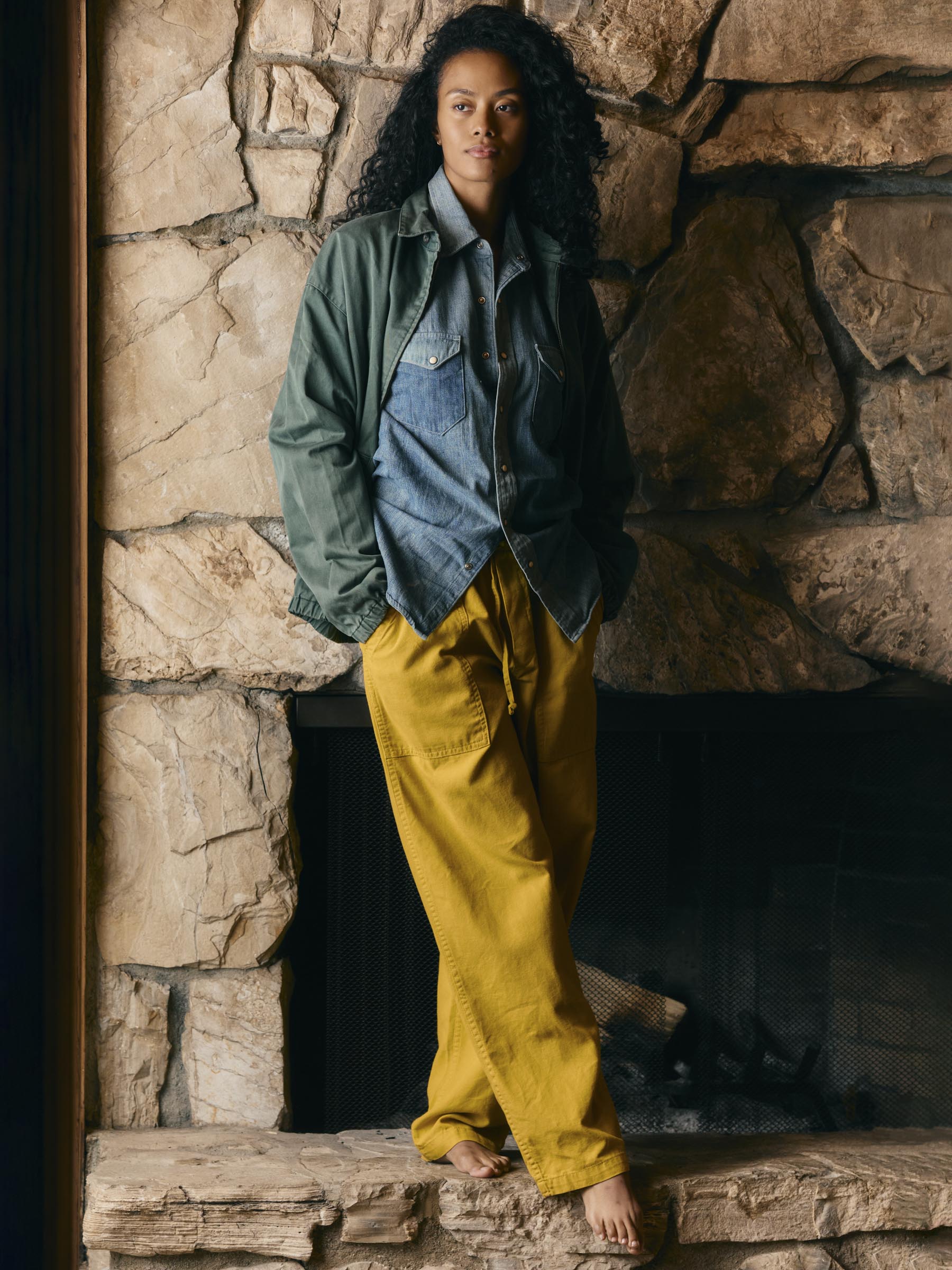 the ventura chore pant in chartreuse - Image 7