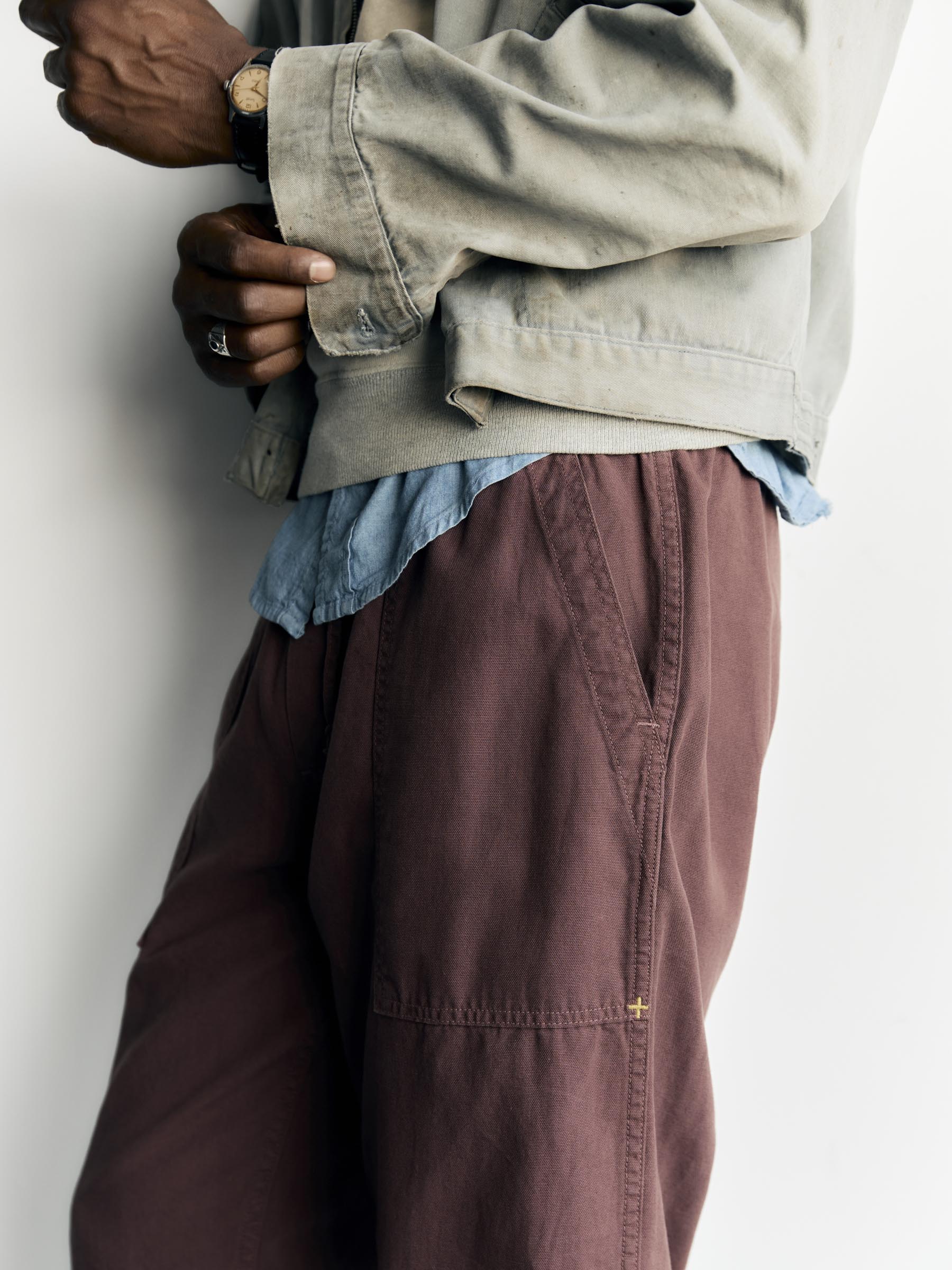 the ventura chore pant in dark mauve - Image 6