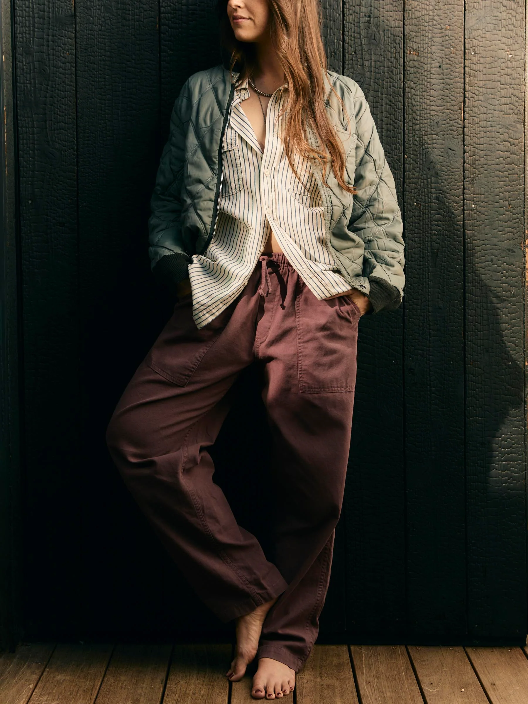 the ventura chore pant in dark mauve - Image 10