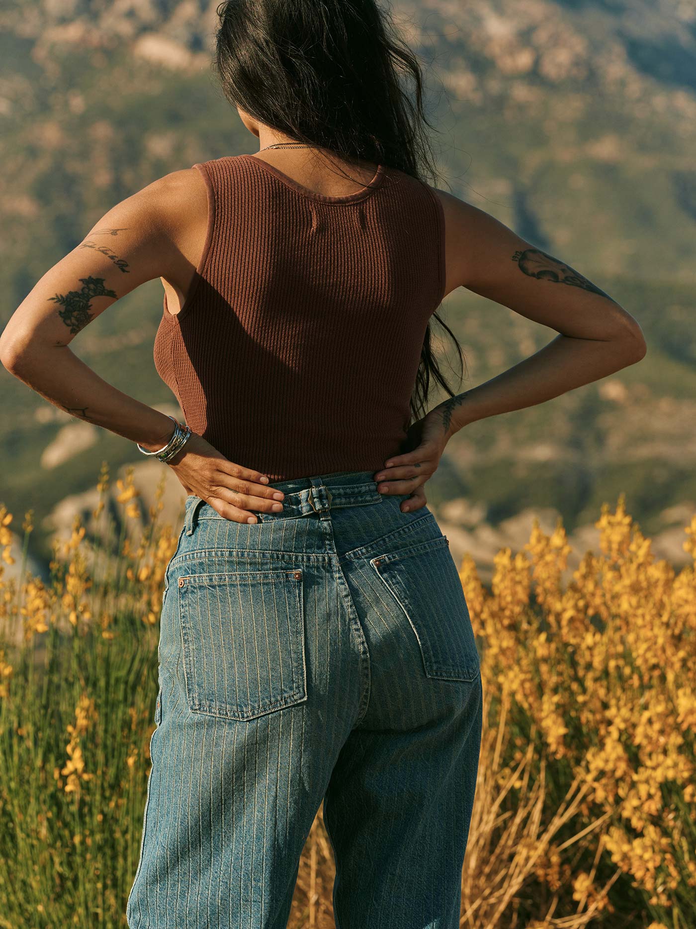the vintage tank in open knit chestnut - Image 4