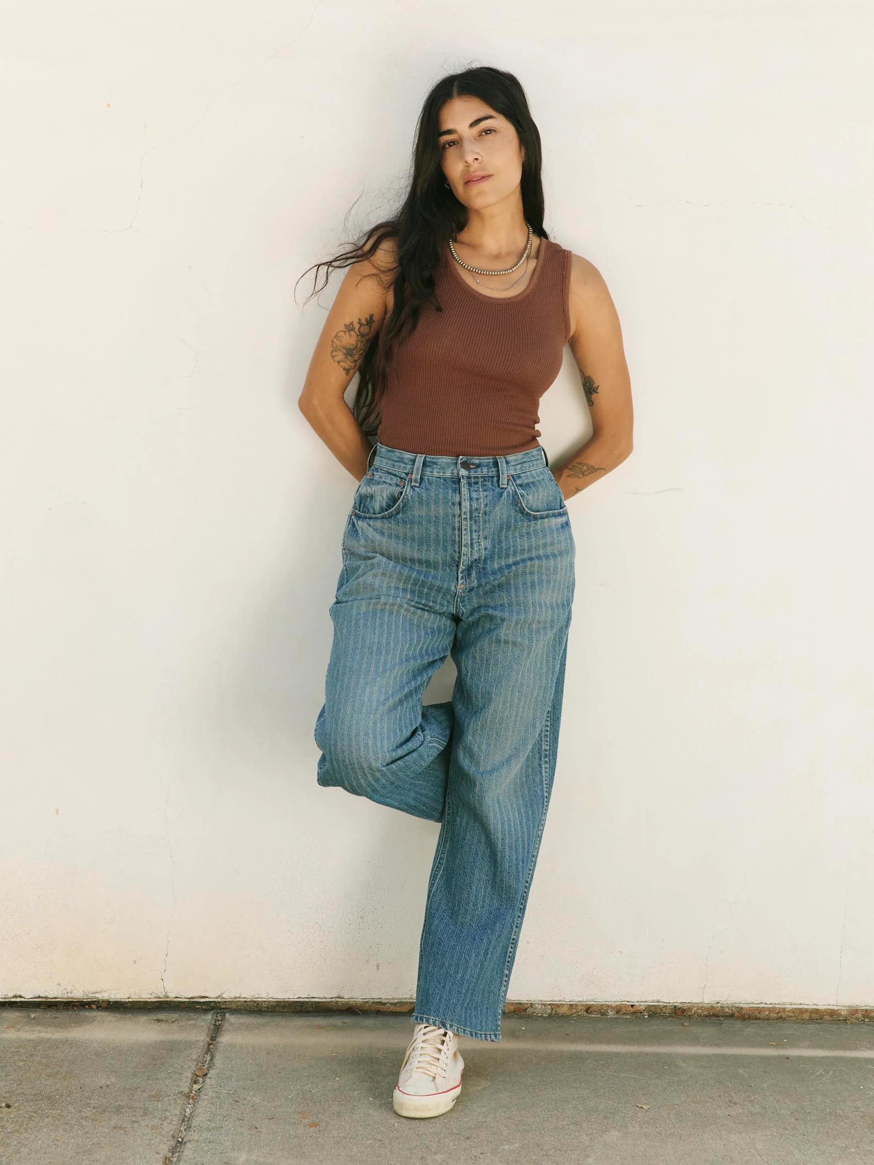 the vintage tank in open knit chestnut - Image 7