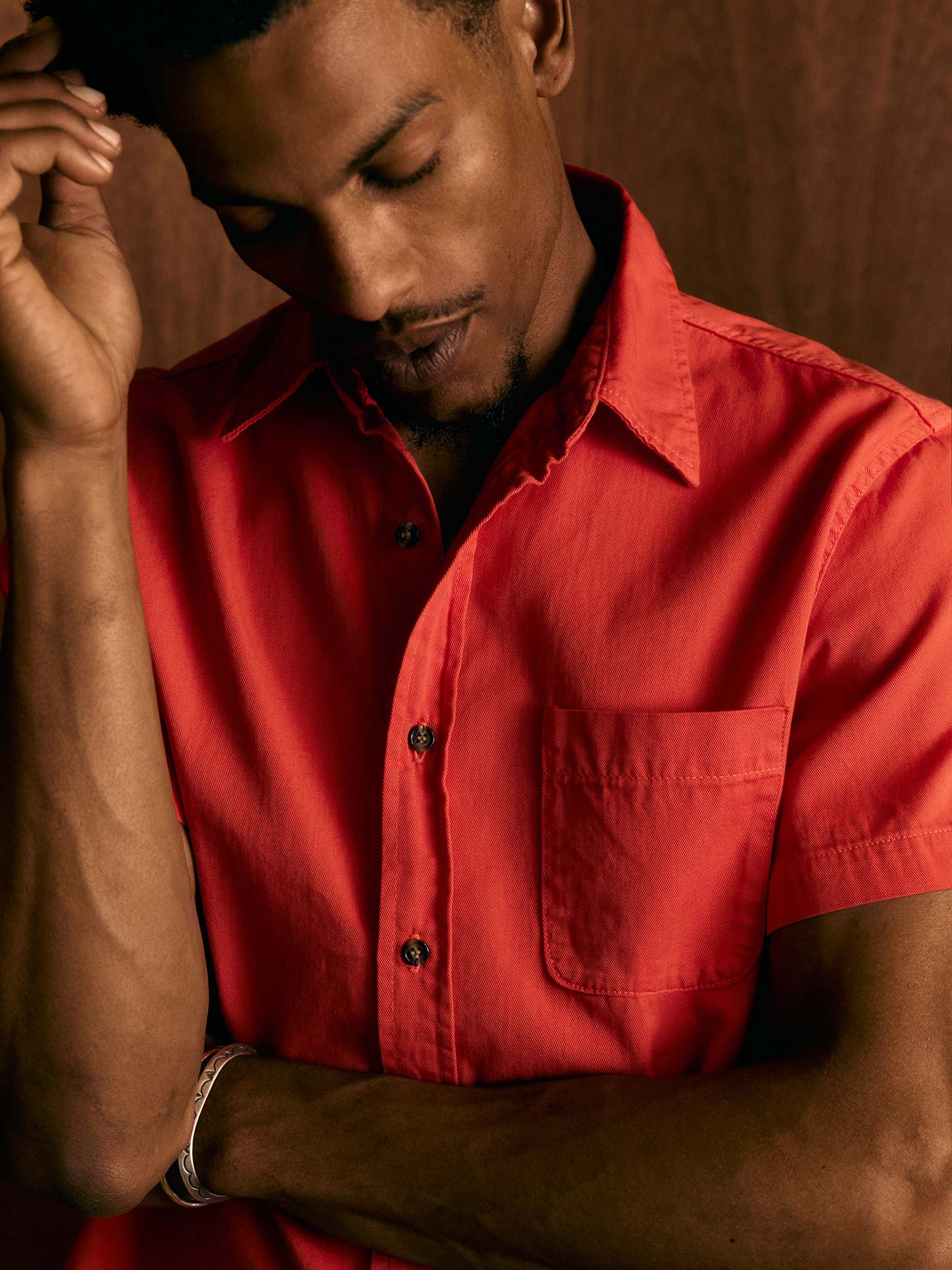 the whisper twill shirt in poppy - Image 4