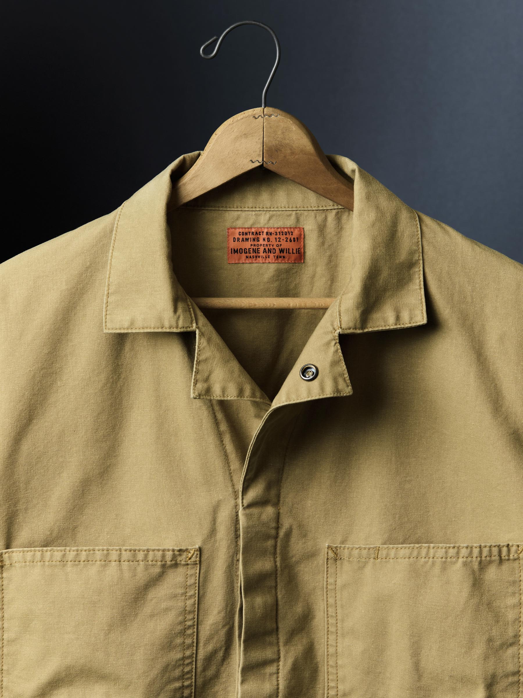 tracker jacket in washed khaki - Image 2