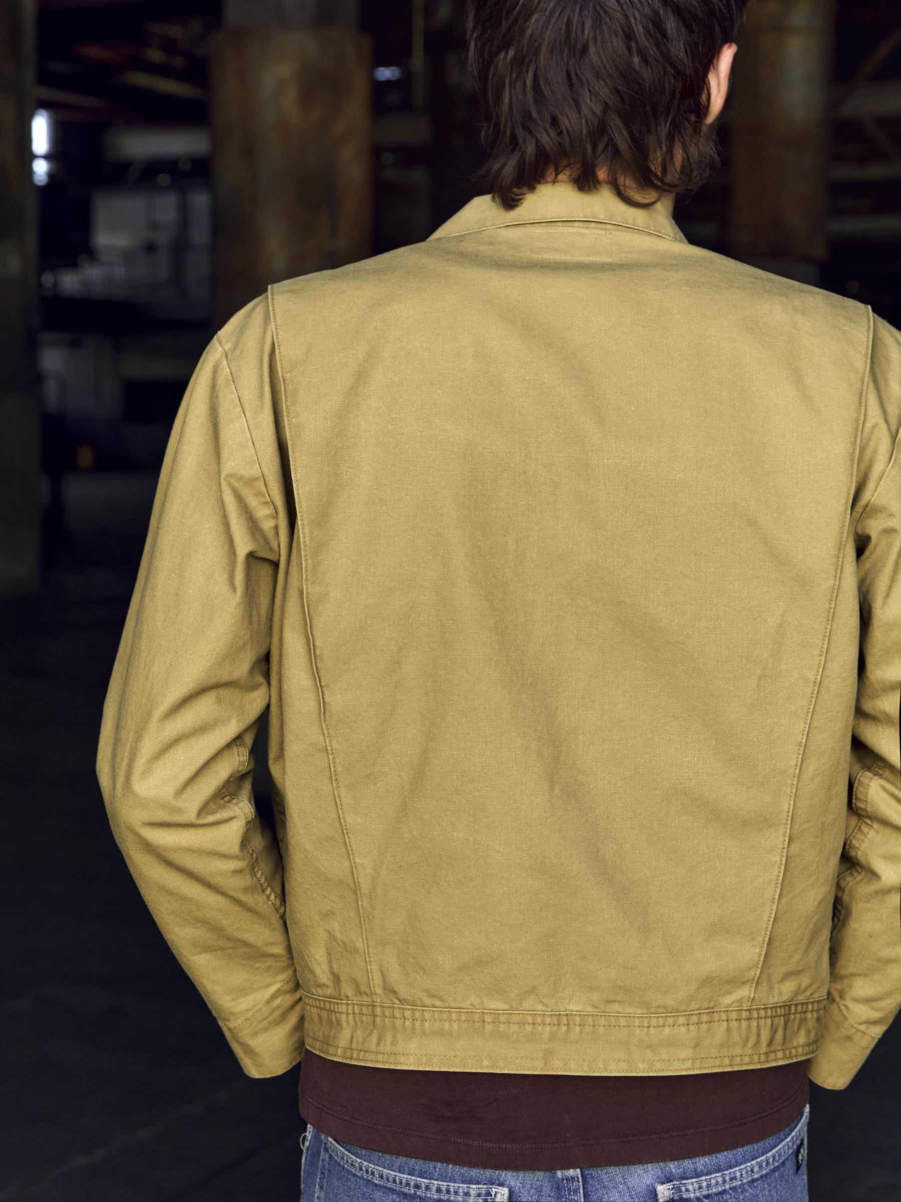 tracker jacket in washed khaki - Image 4
